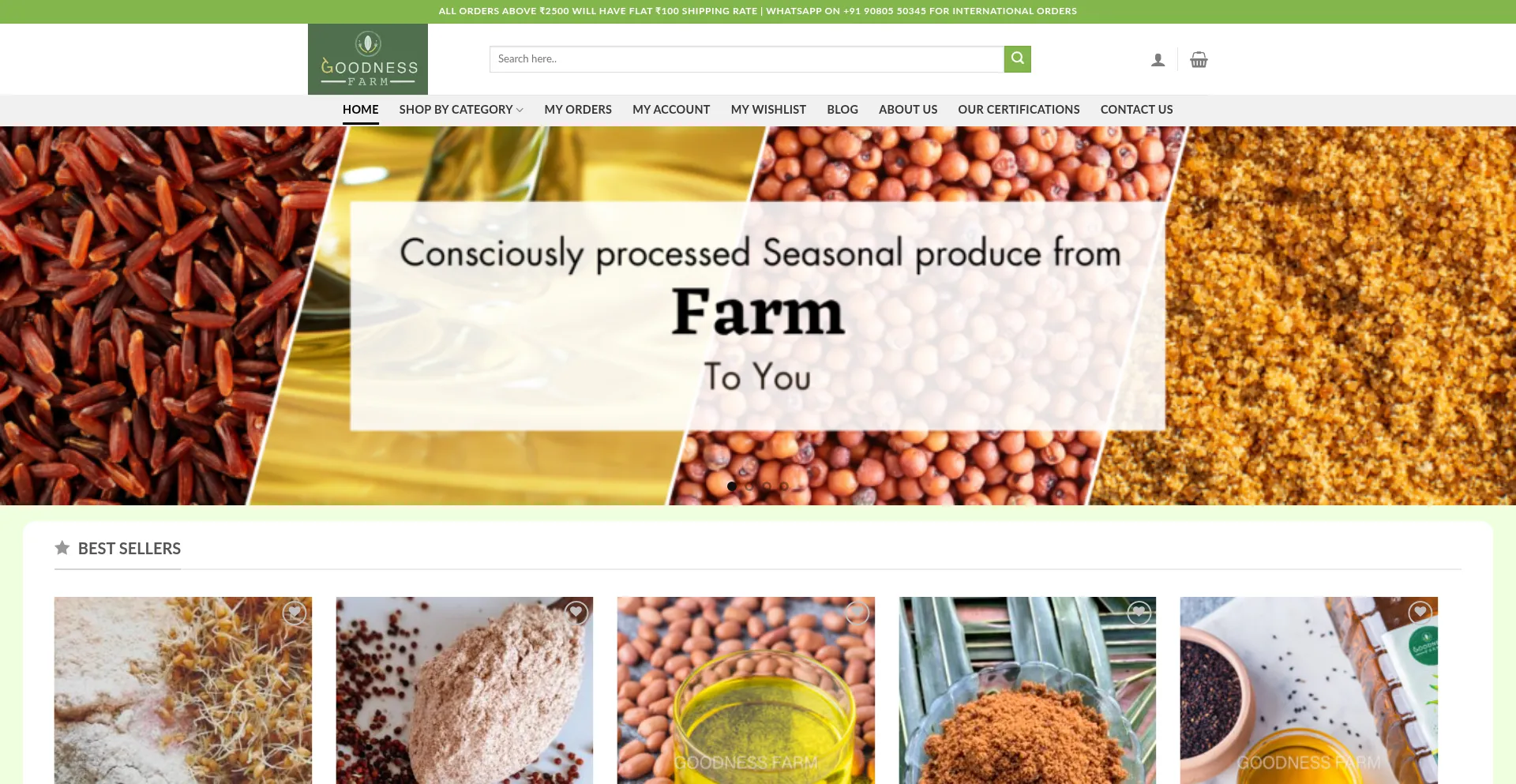 Website screenshot of Goodness-farm.com