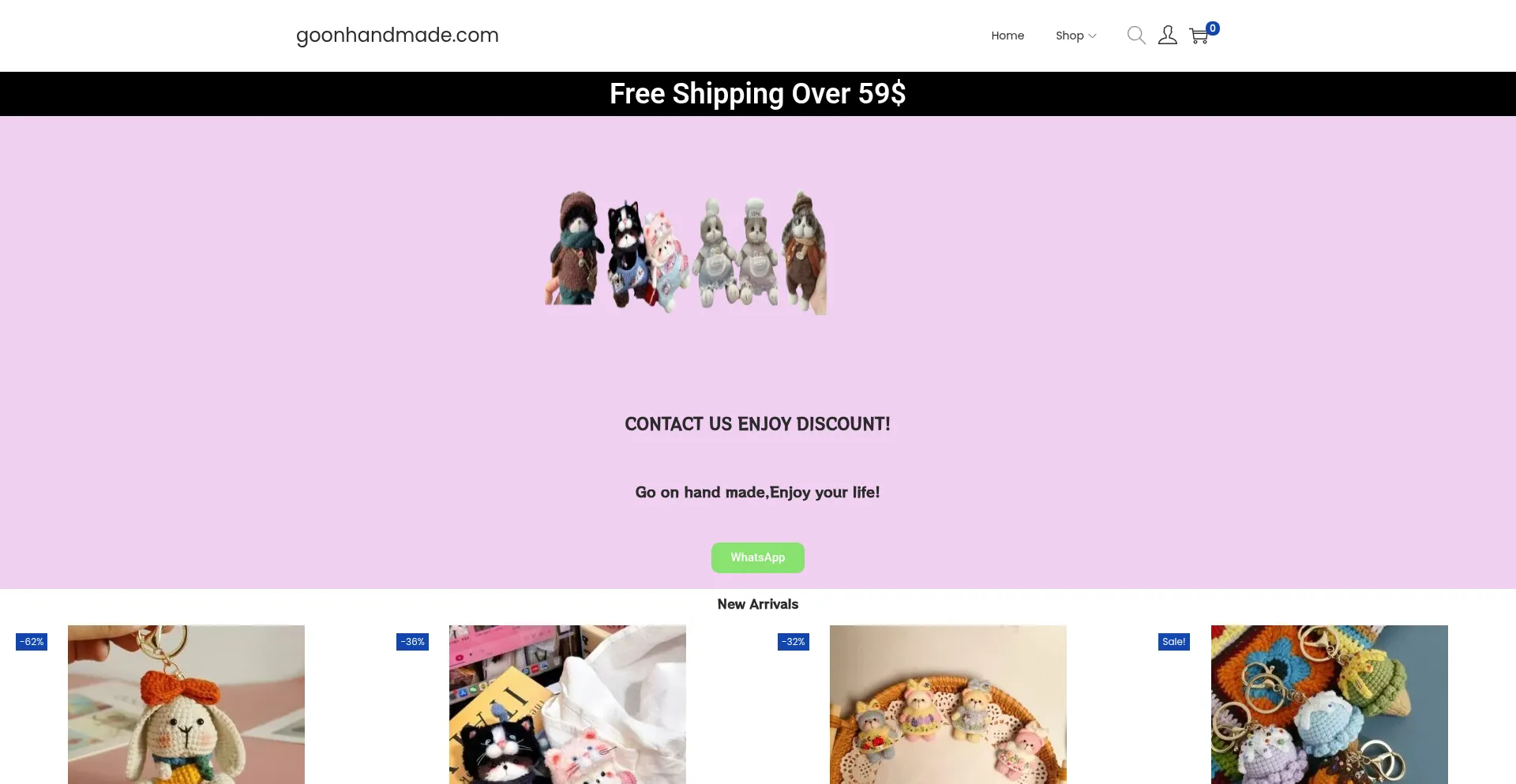 Website screenshot of Goonhandmade.com
