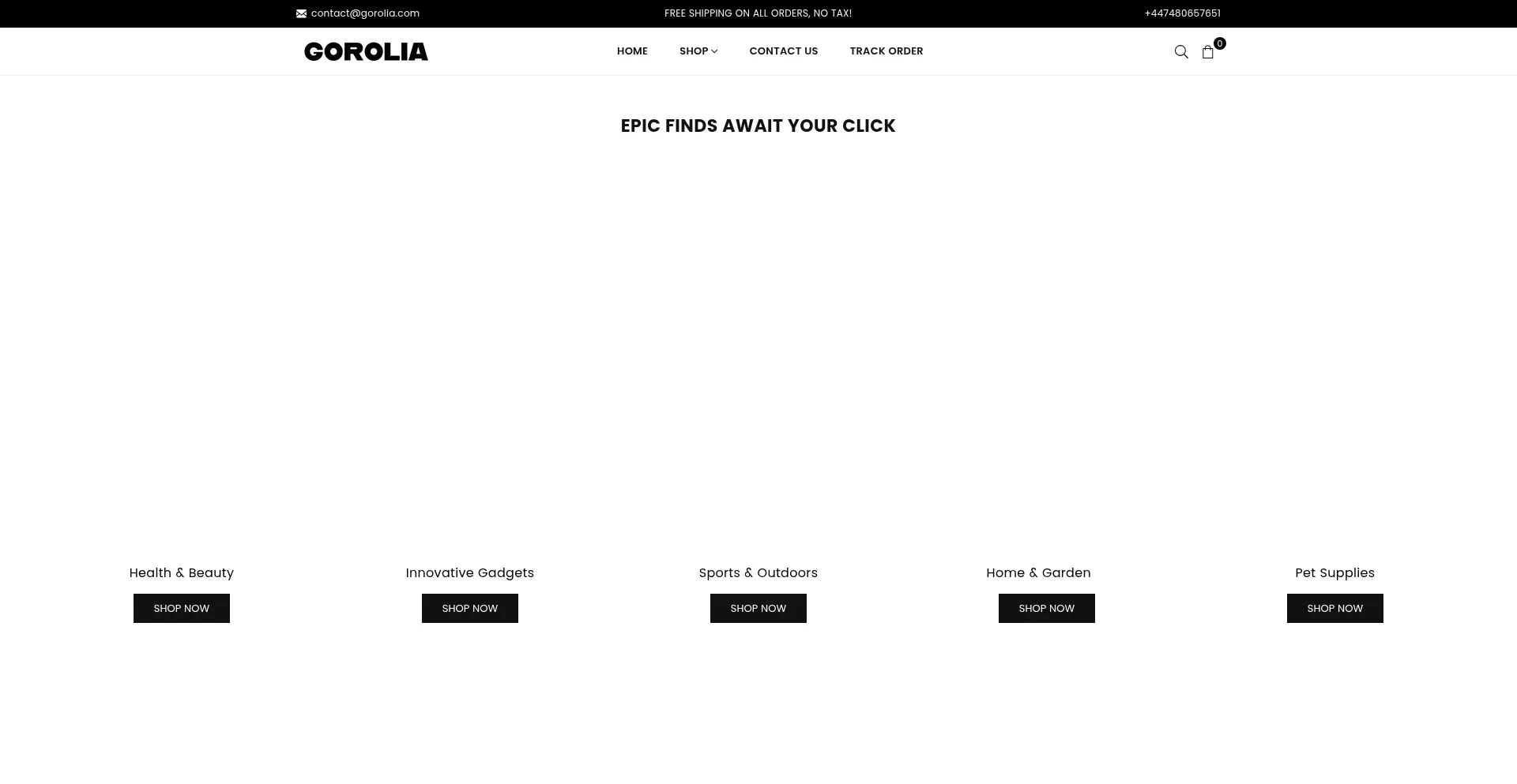 Website screenshot of Gorolia.com