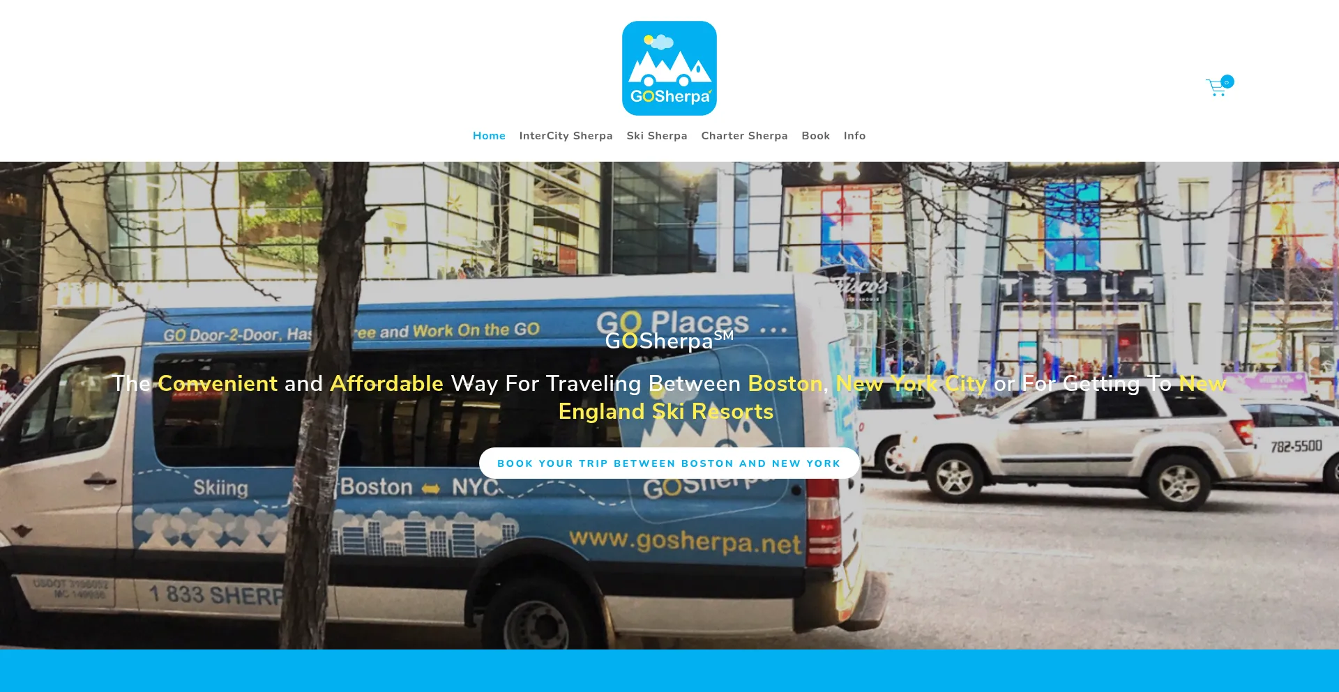 Website screenshot of Gosherpa.net