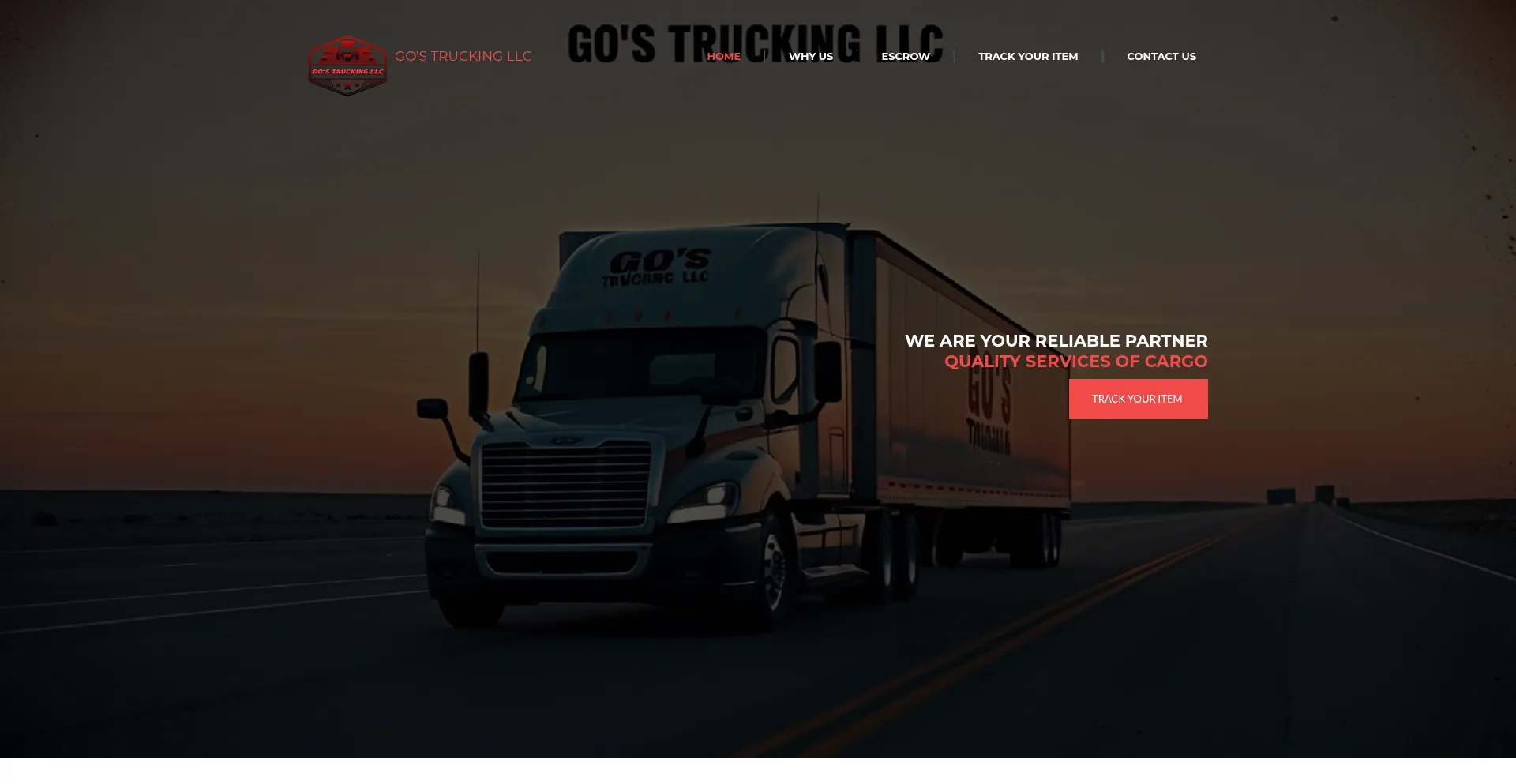 Website screenshot of Gostruckingllc.com
