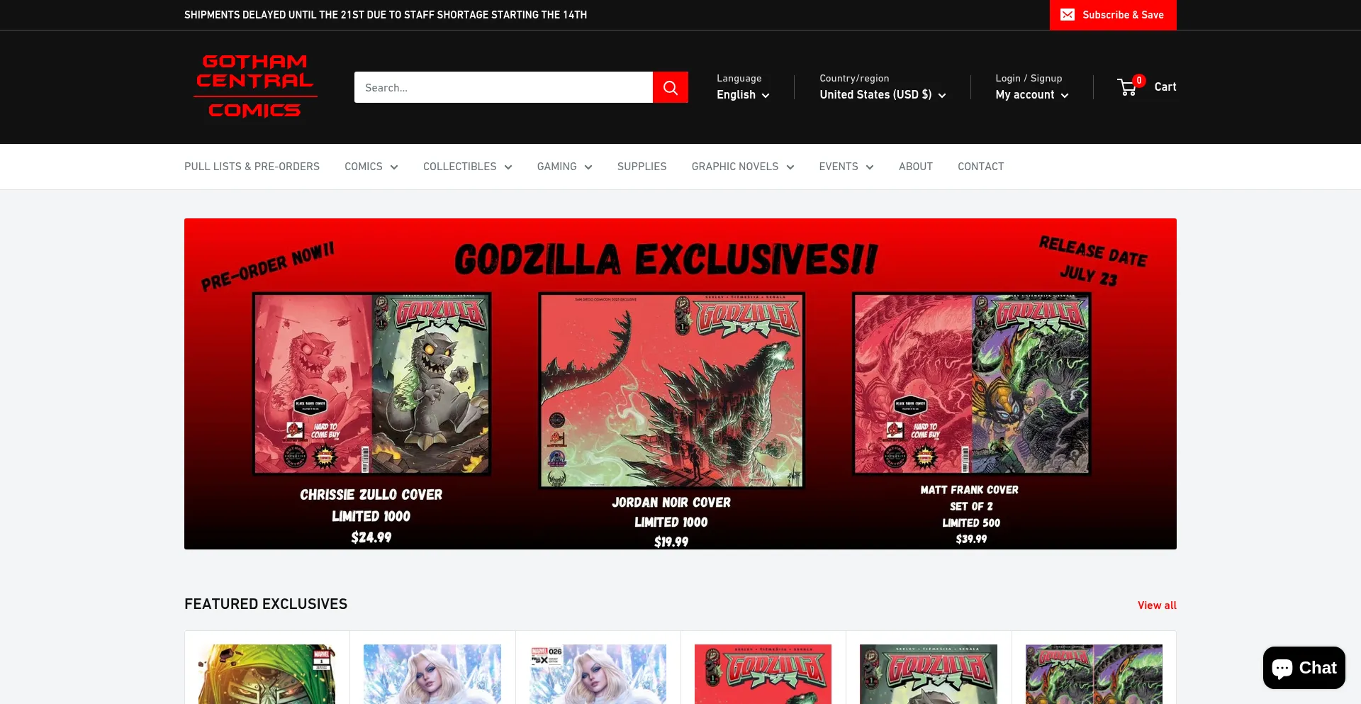 Website screenshot of Gothamcentralcomics.com