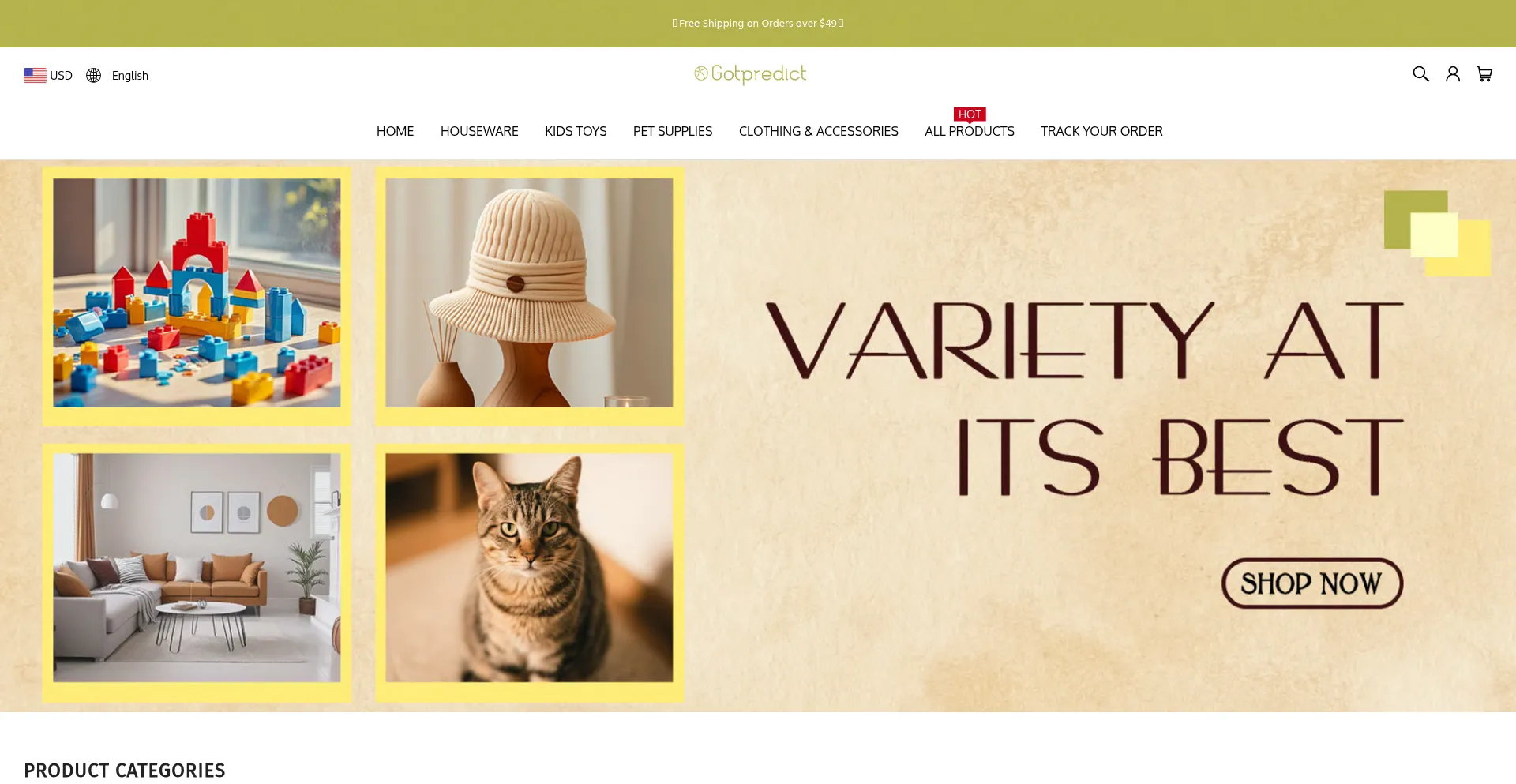 Website screenshot of Gotpredict.com