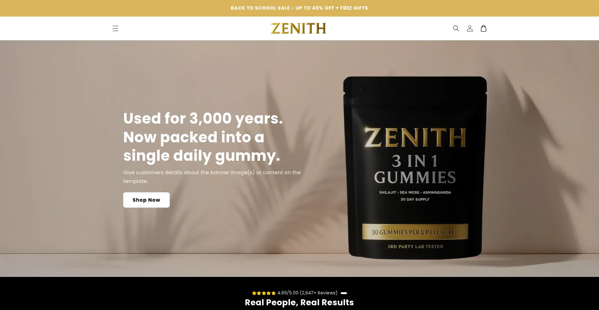 Website screenshot of Gotryzenith.com