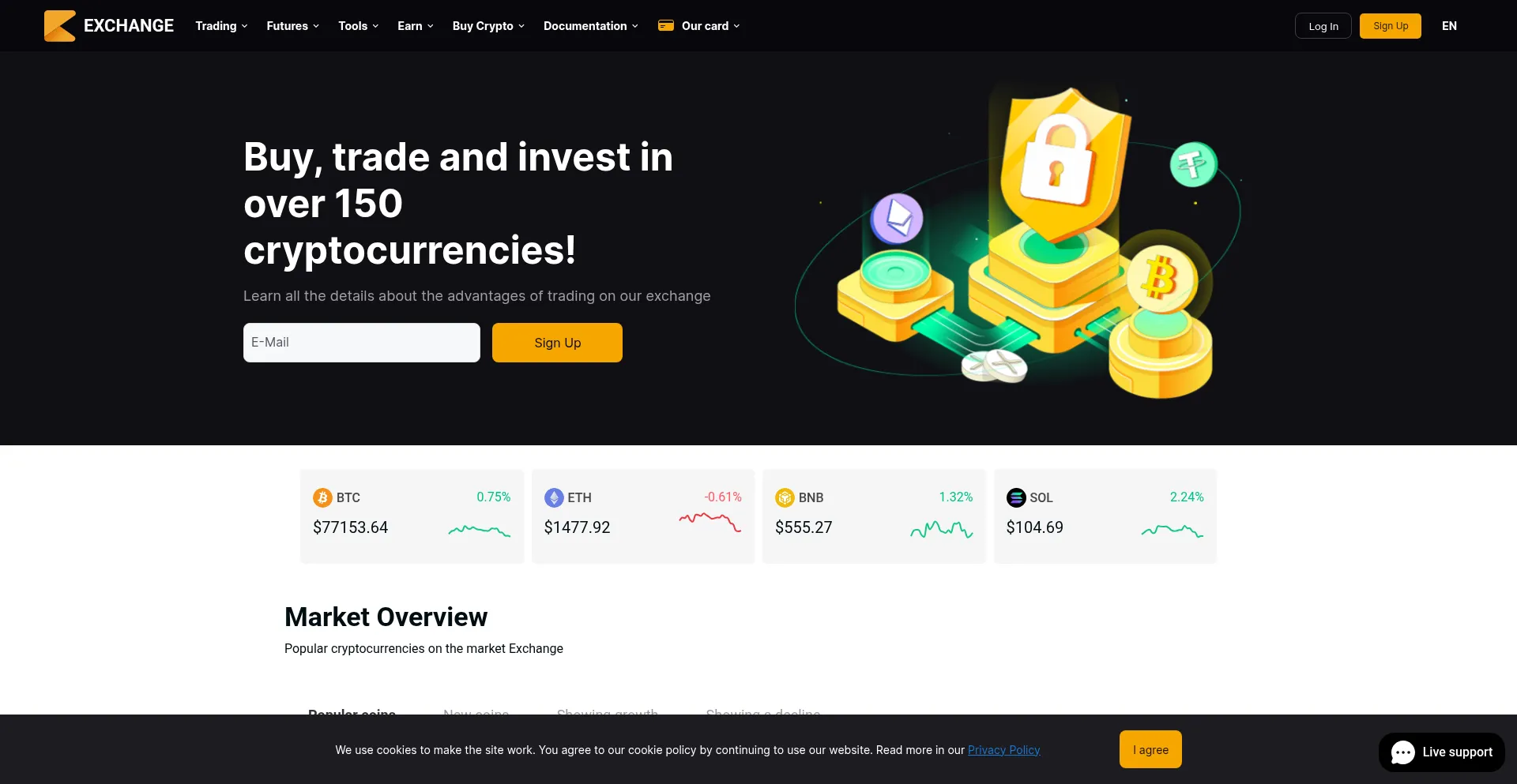 Website screenshot of Gowebcoin.com
