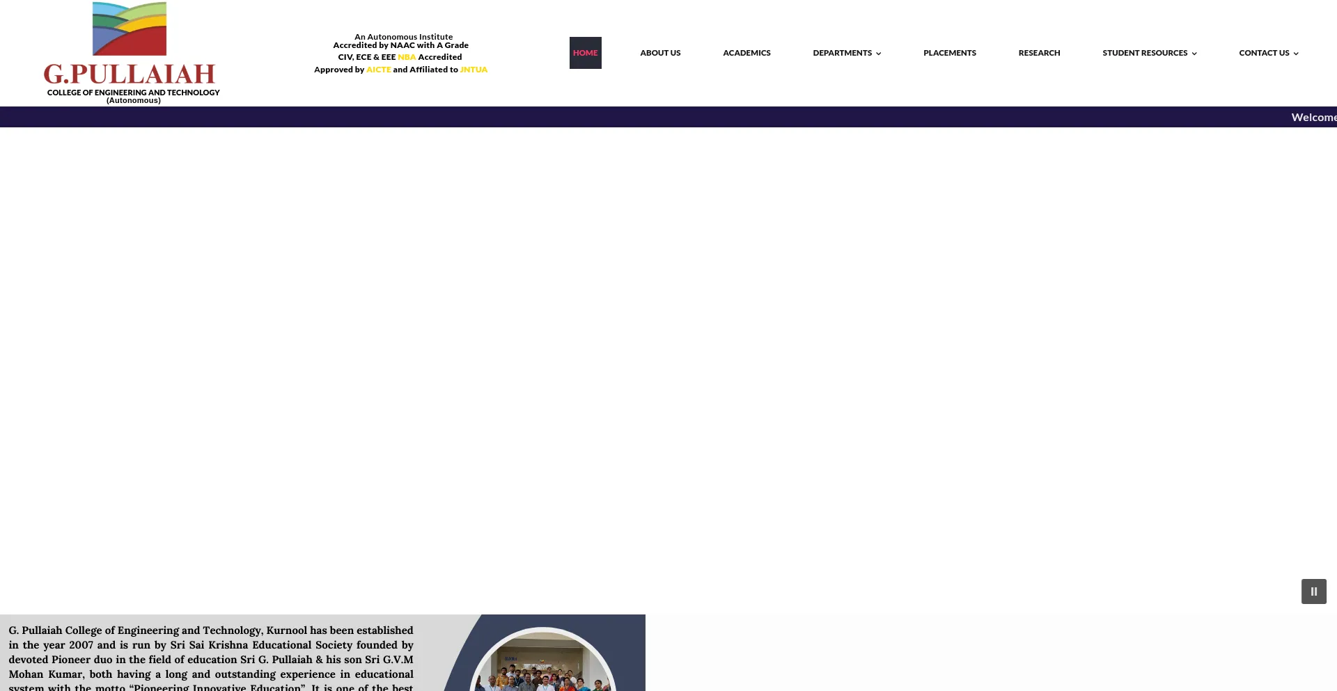 Website screenshot of Gpcet.ac.in