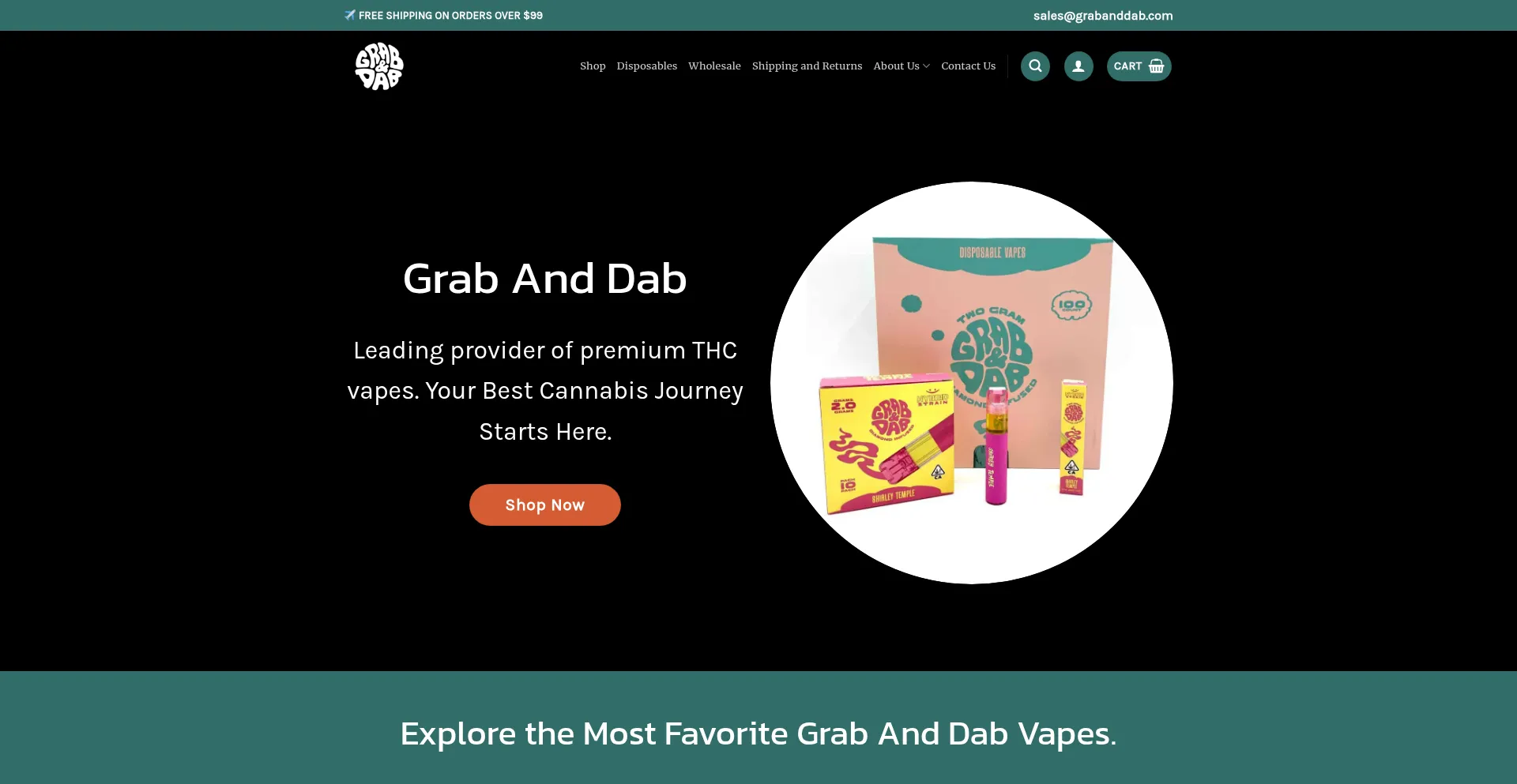 Website screenshot of Grabanddab.com