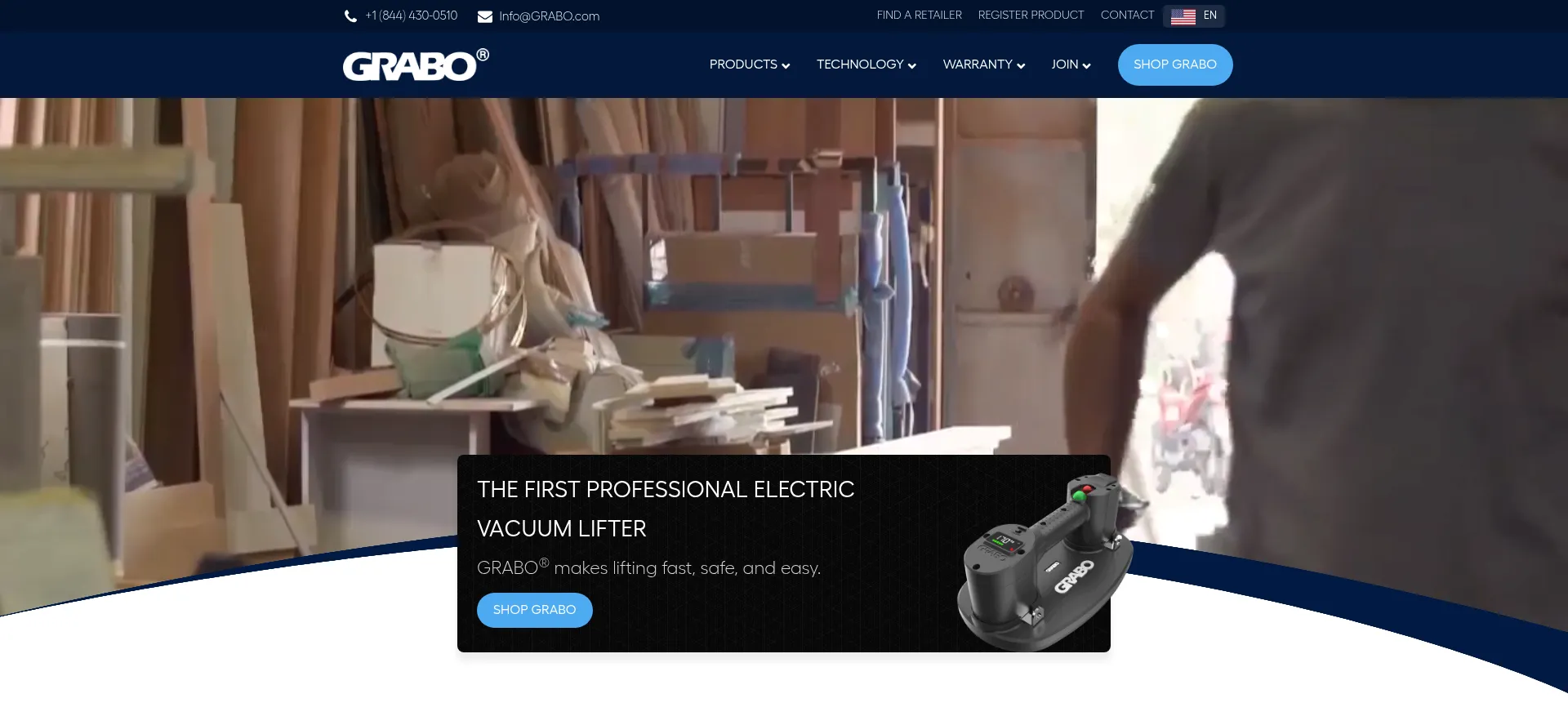 Website screenshot of Grabo.com