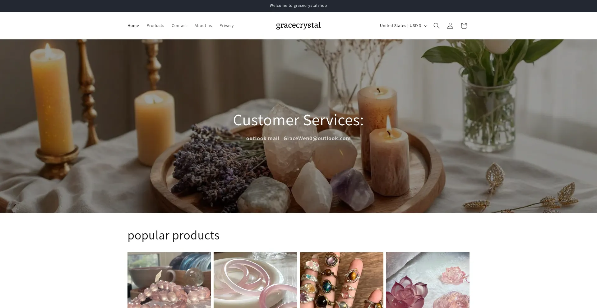 Gracecrystal.shop Screenshot