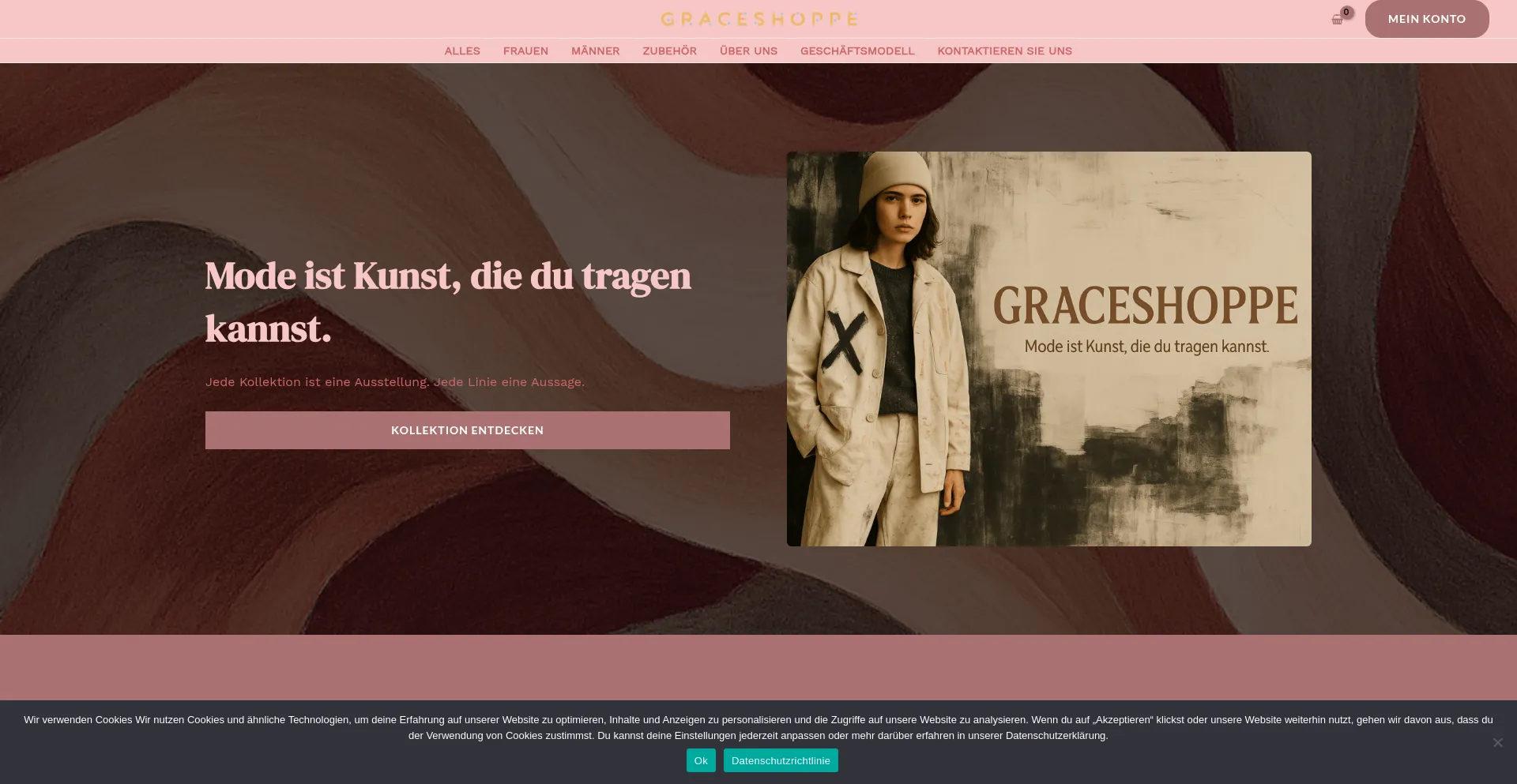 Website screenshot of Graceshoppe.com