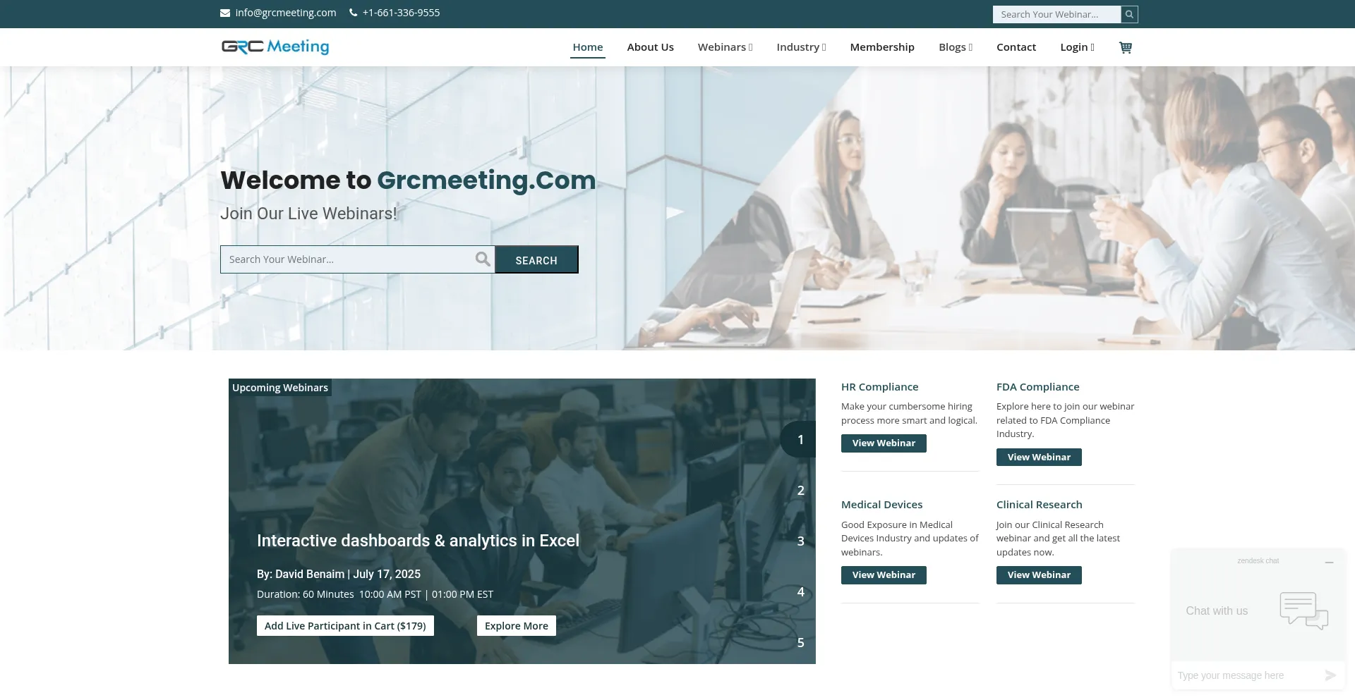 Website screenshot of Grcmeeting.com