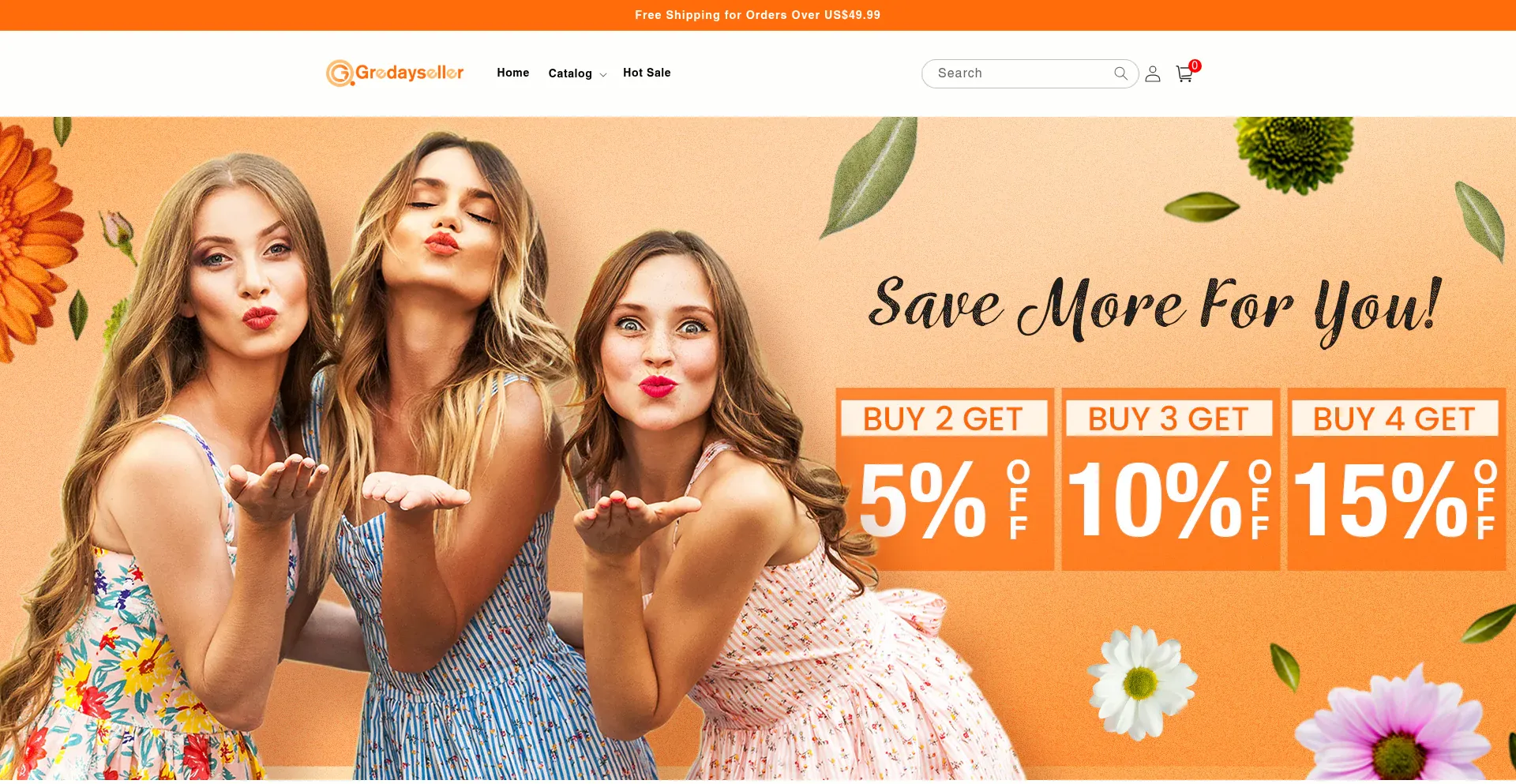 Website screenshot of Gredayseller.com