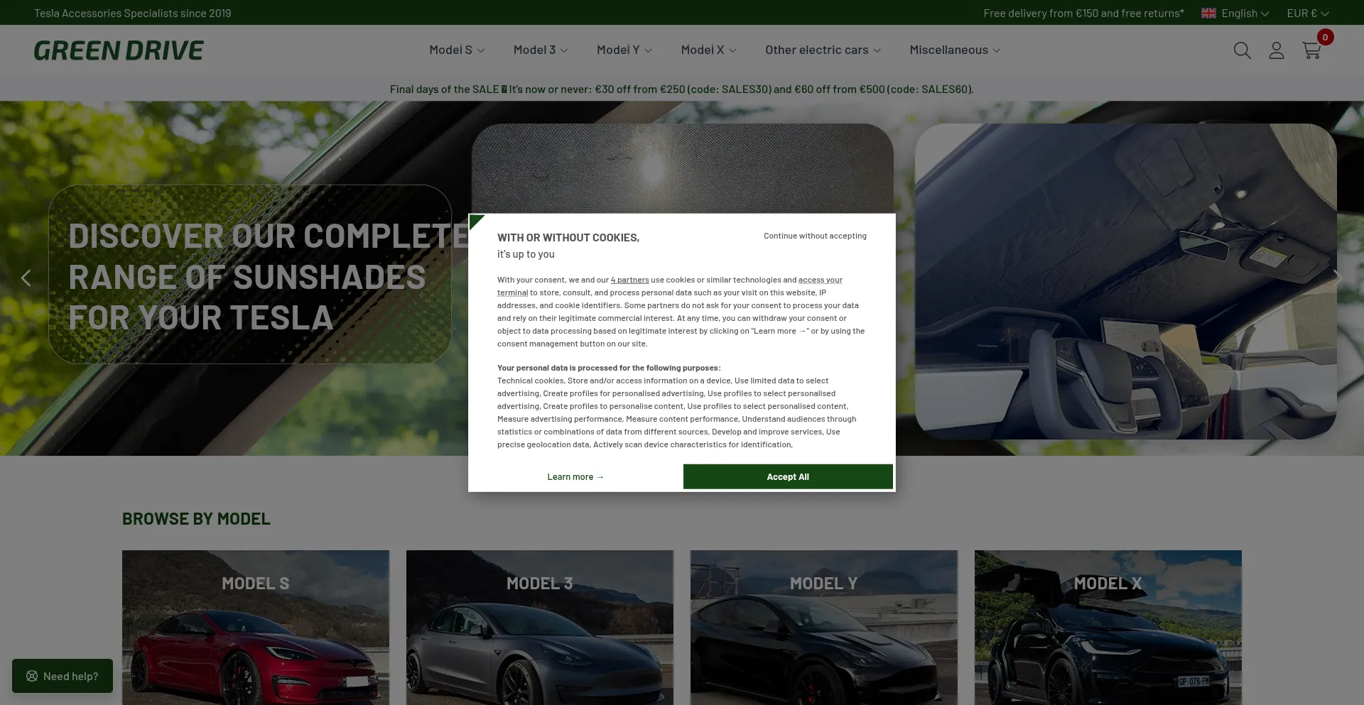 Website screenshot of Greendrive-accessories.com
