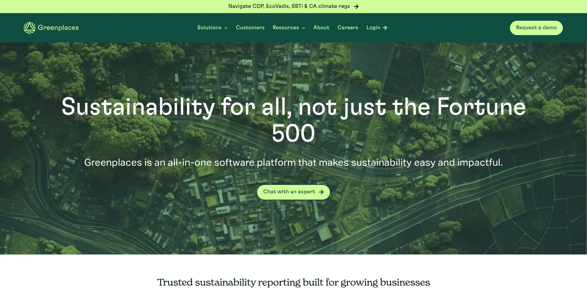 Website screenshot of Greenplaces.com