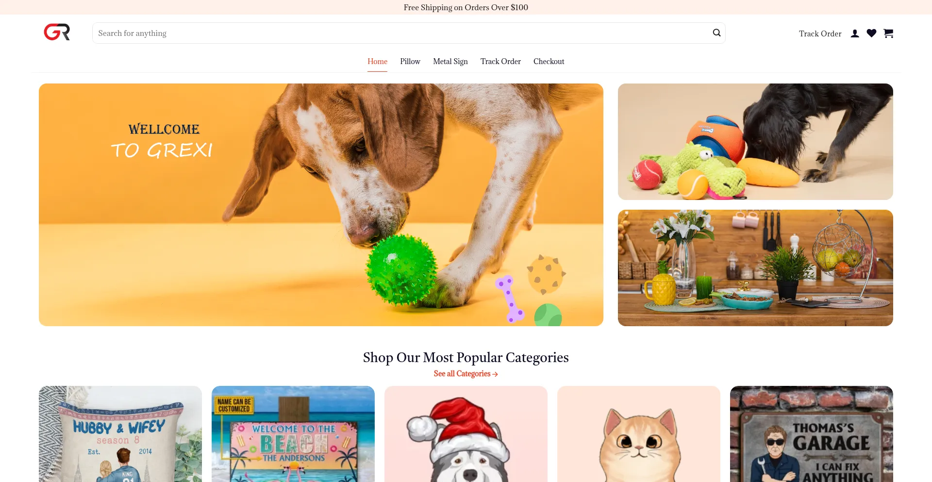 Website screenshot of Grexi.us