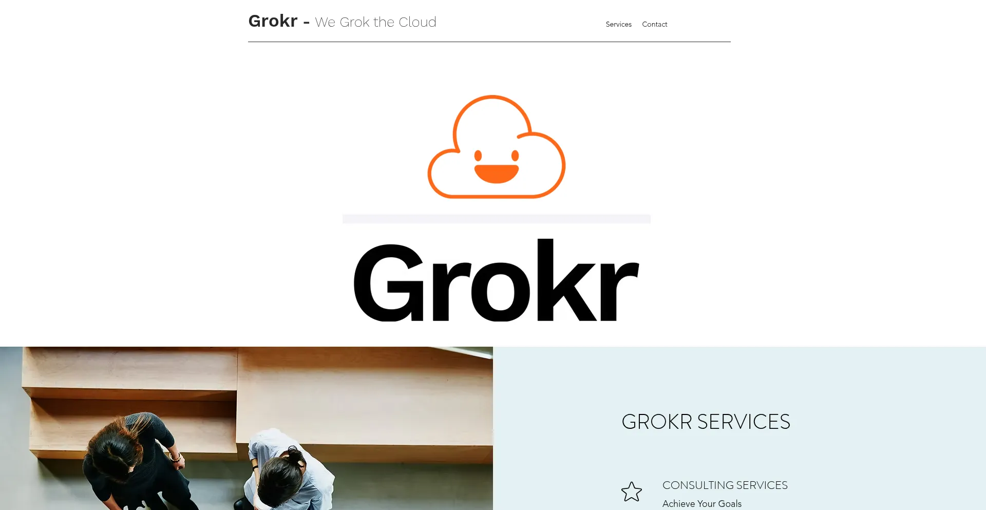 Website screenshot of Grokr.com