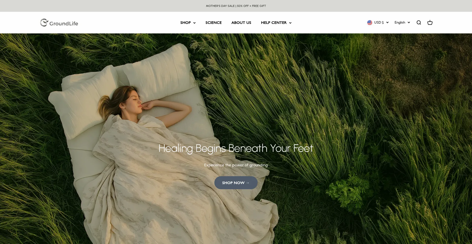 Website screenshot of Groundlife.co