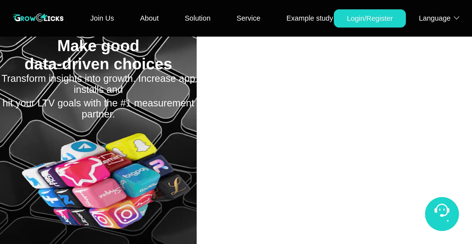 Website screenshot of Growclicksapp.com
