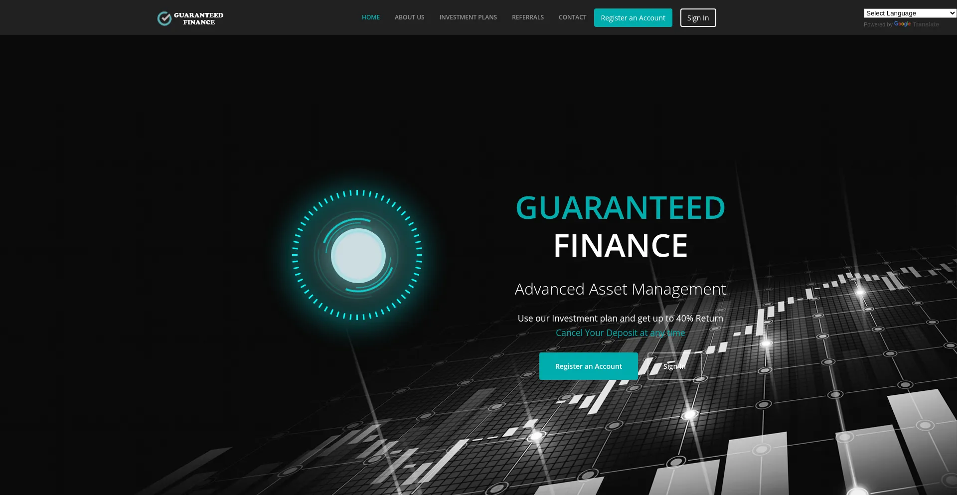 Website screenshot of Guaranteed-finance.live