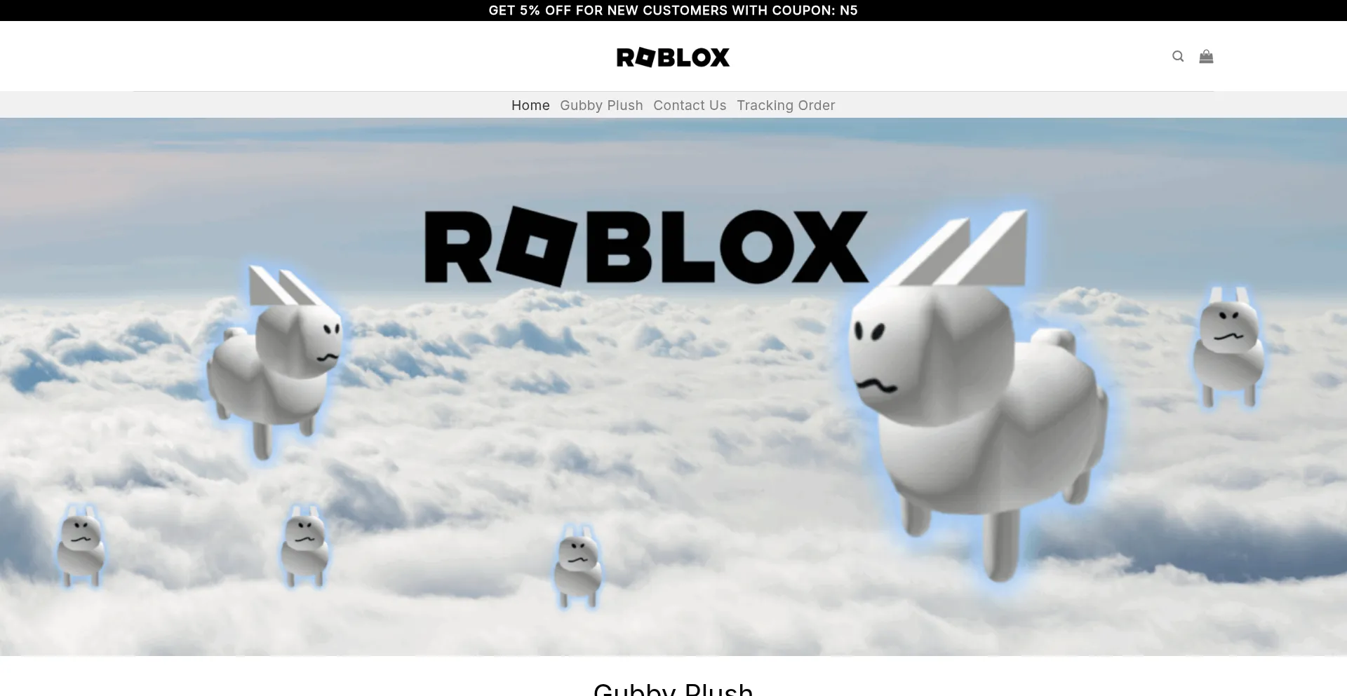 Website screenshot of Gubbyplush.com