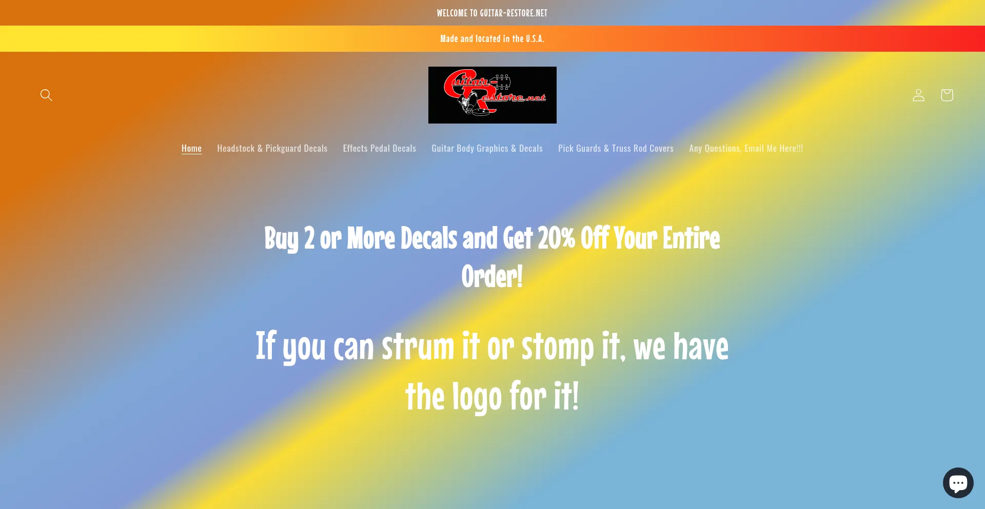 Website screenshot of Guitar-restore.net