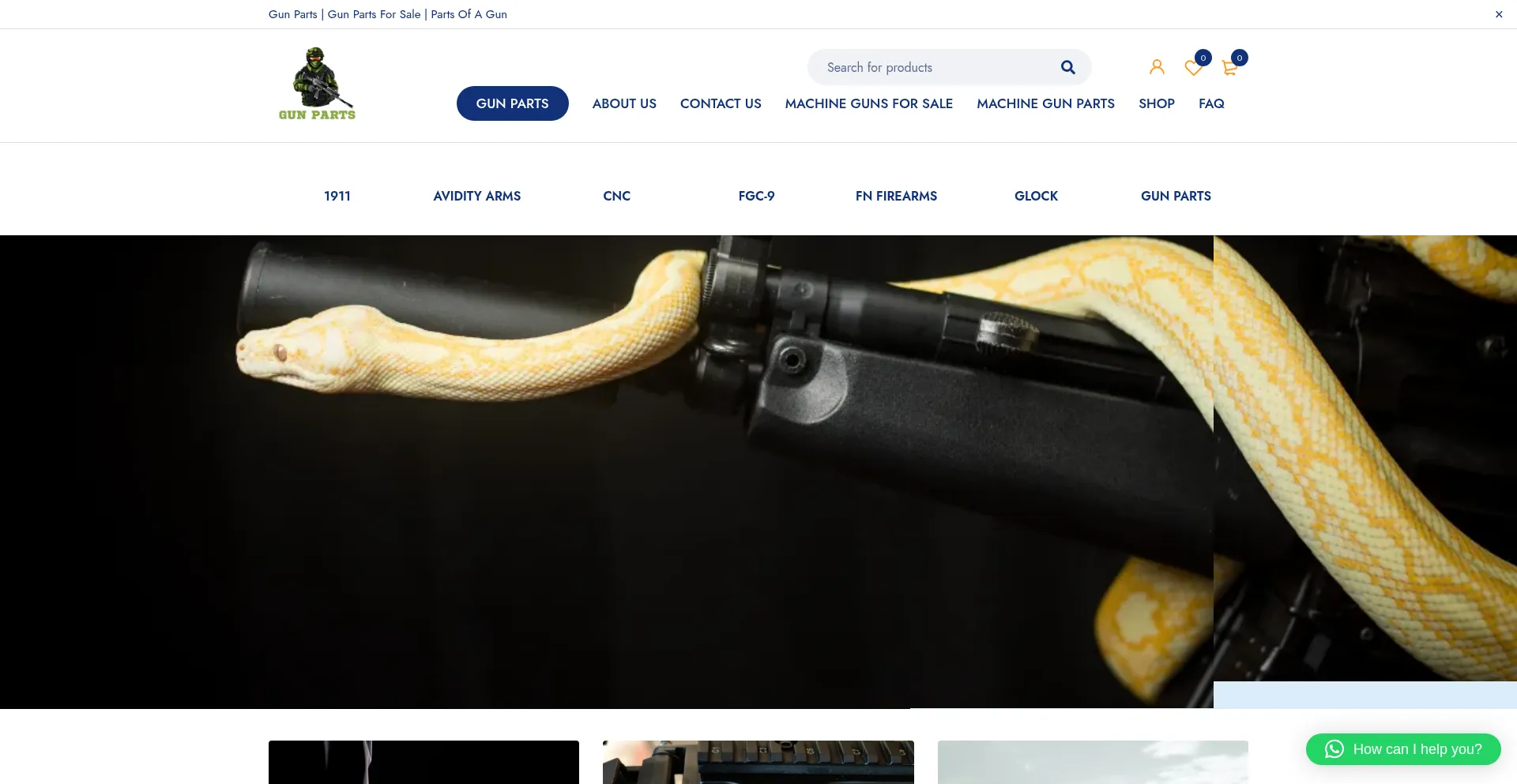Website screenshot of Gunparts.us