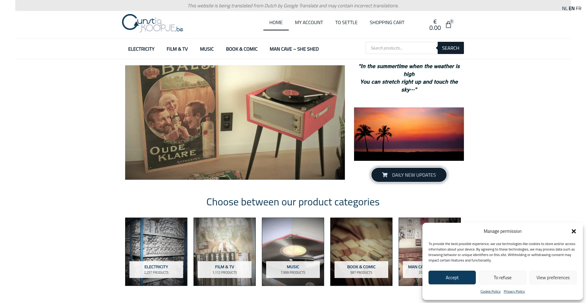 Website screenshot of Gunstigkoopje.be