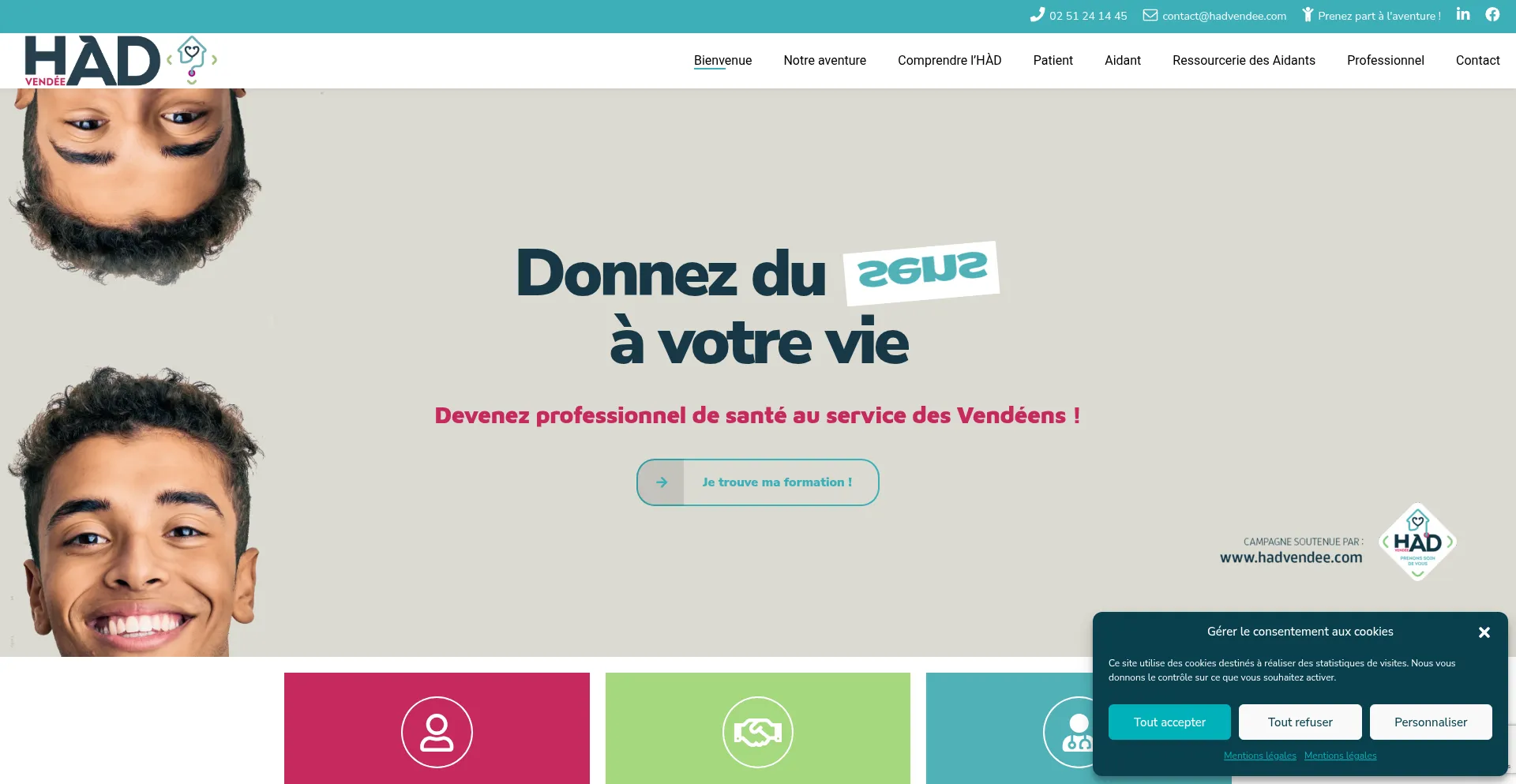 Website screenshot of Hadvendee.com