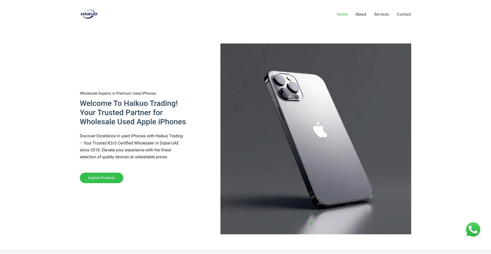 Website screenshot of Haikuotrading.com
