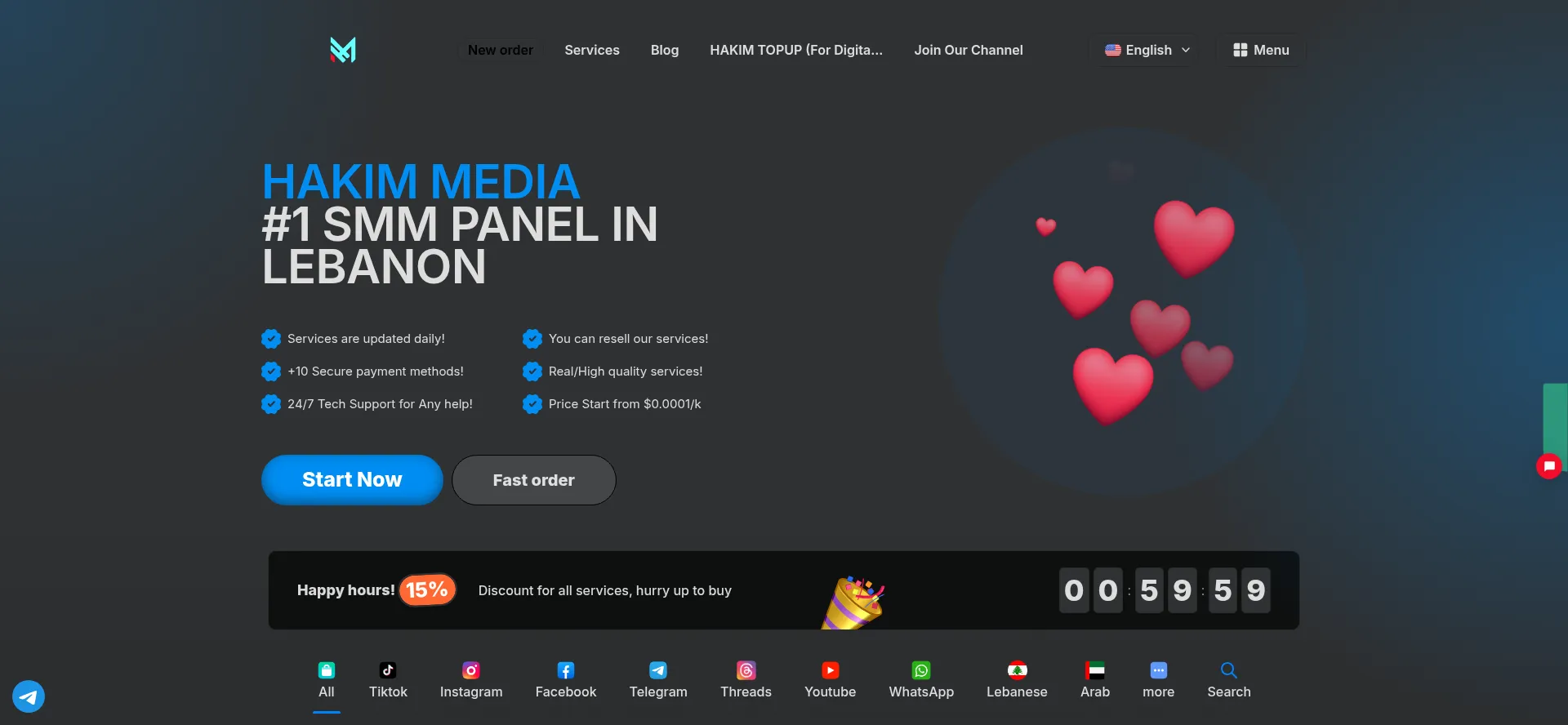 Website screenshot of Hakim.media