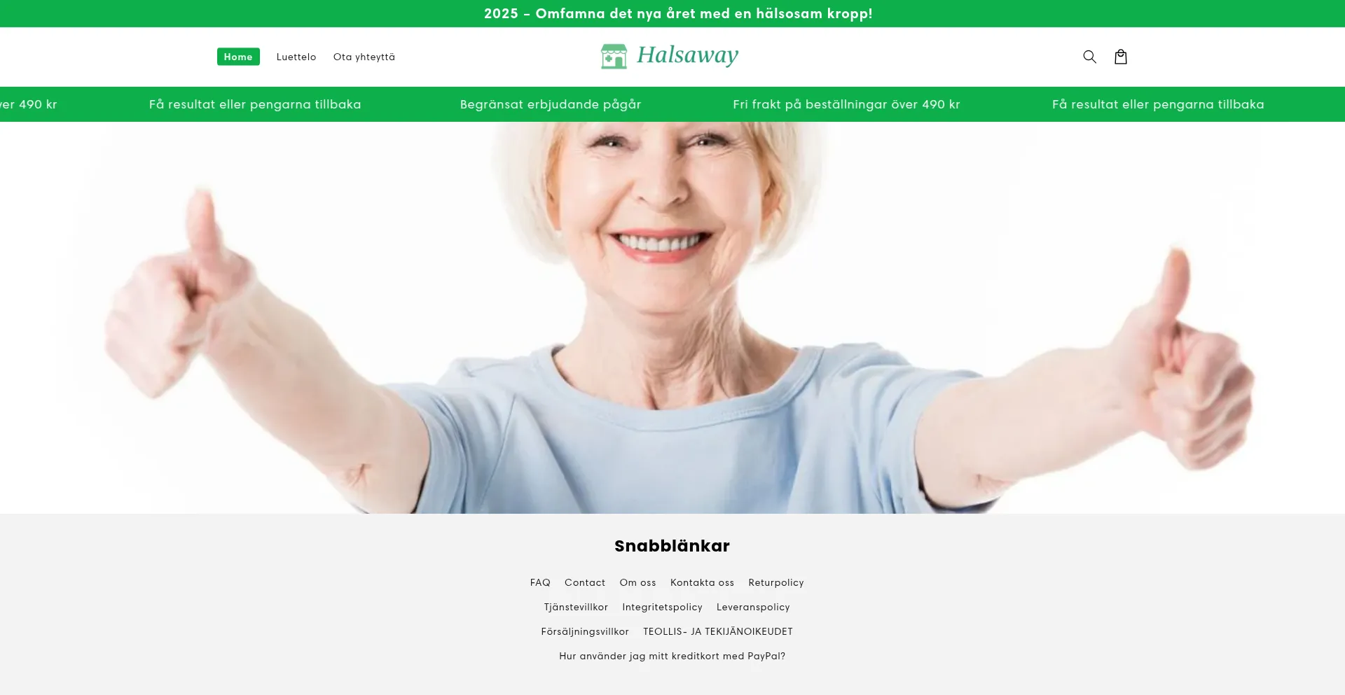 Website screenshot of Halsaway.com