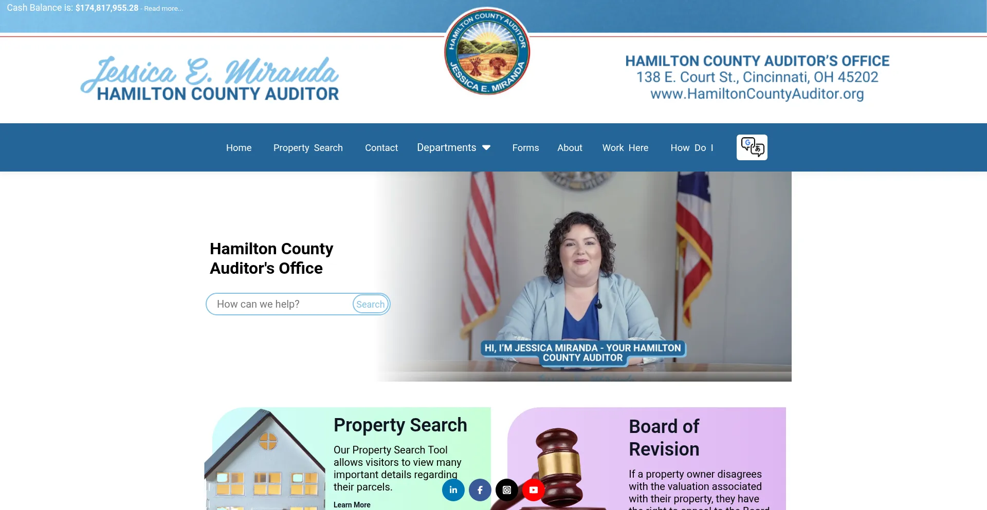 Hamiltoncountyauditor.org Screenshot