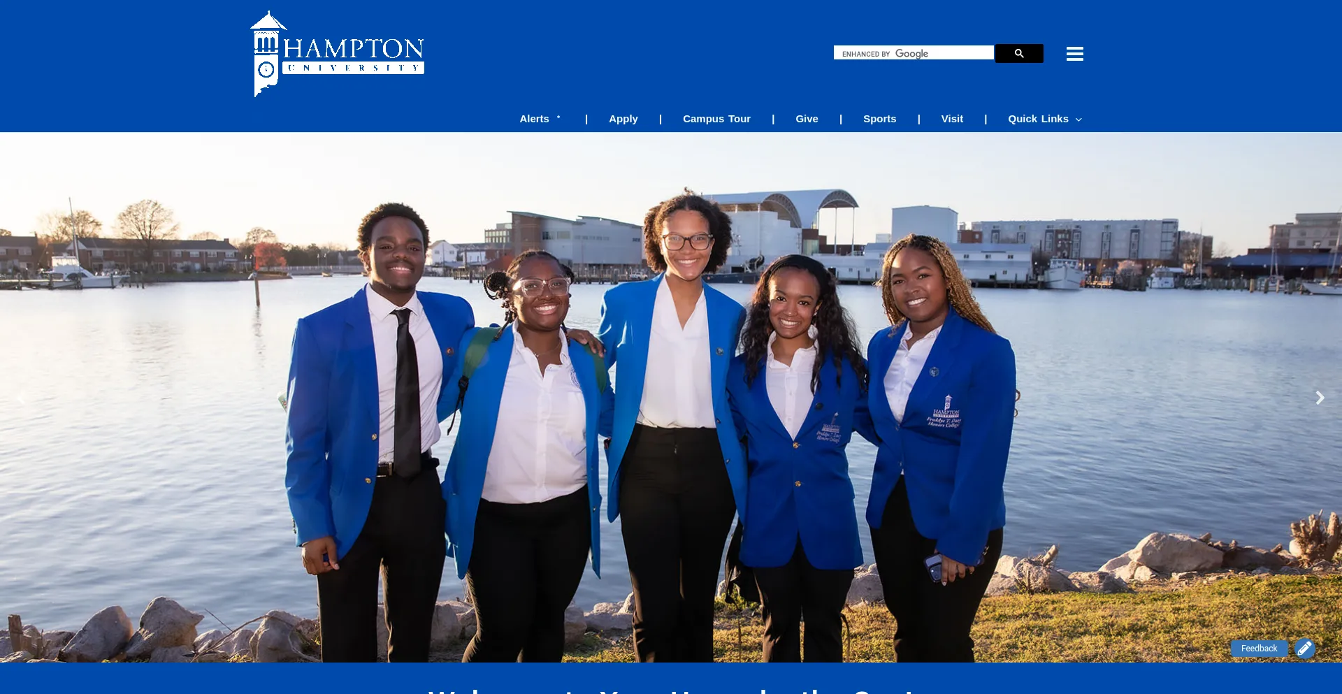 Website screenshot of Hamptonu.edu