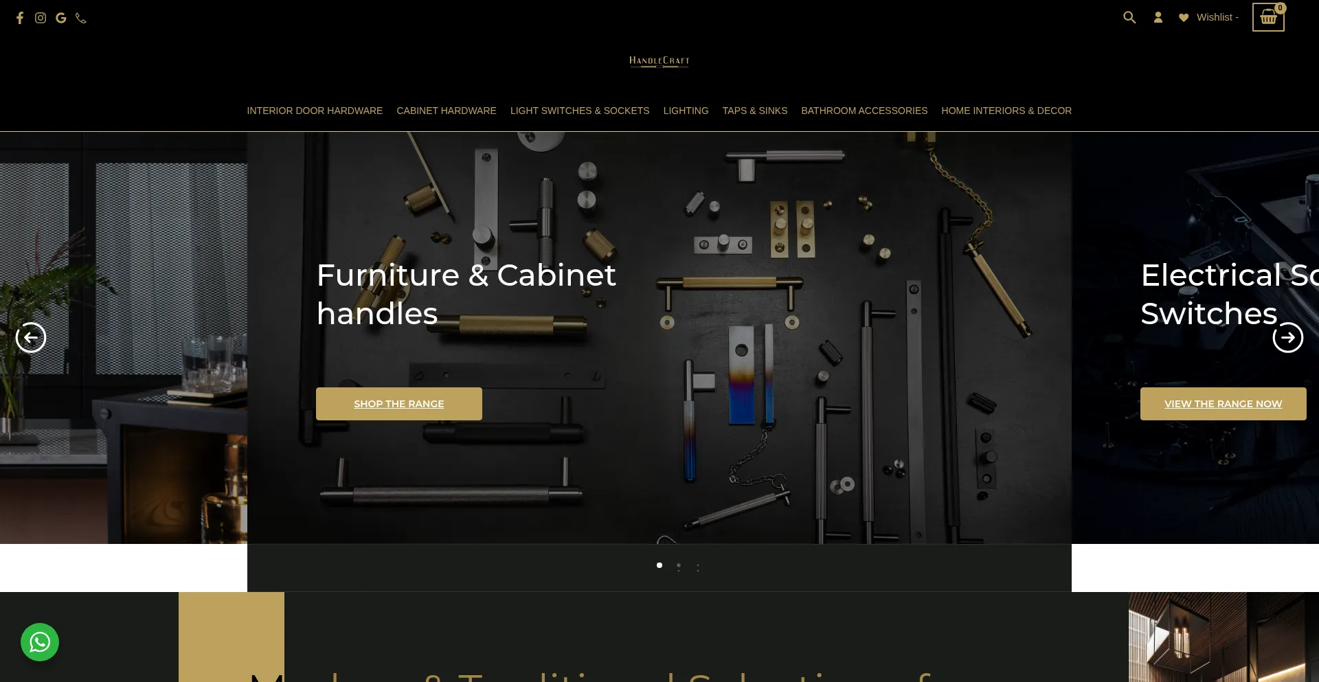 Website screenshot of Handlecraft.ie