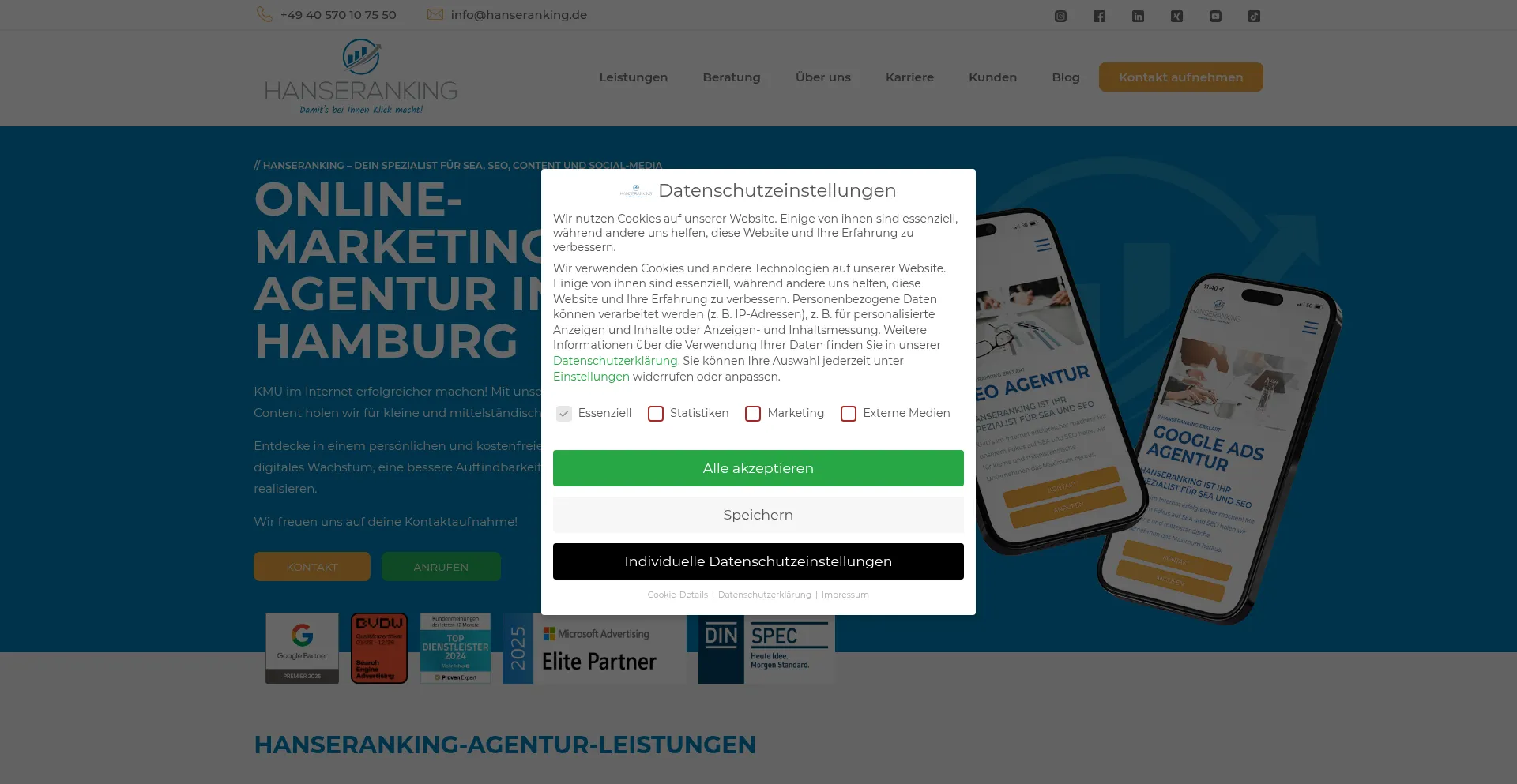 Hanseranking.de Screenshot