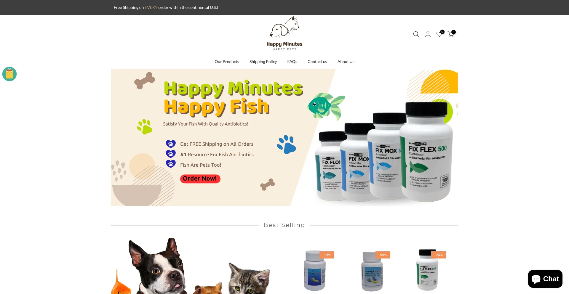 Website screenshot of Happyminutes.store