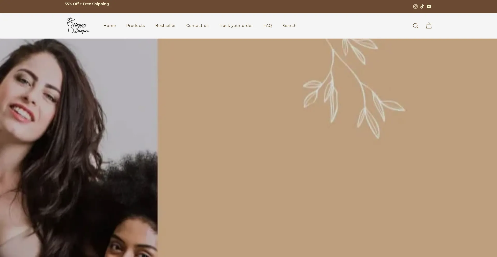 Website screenshot of Happyshapesshop.us