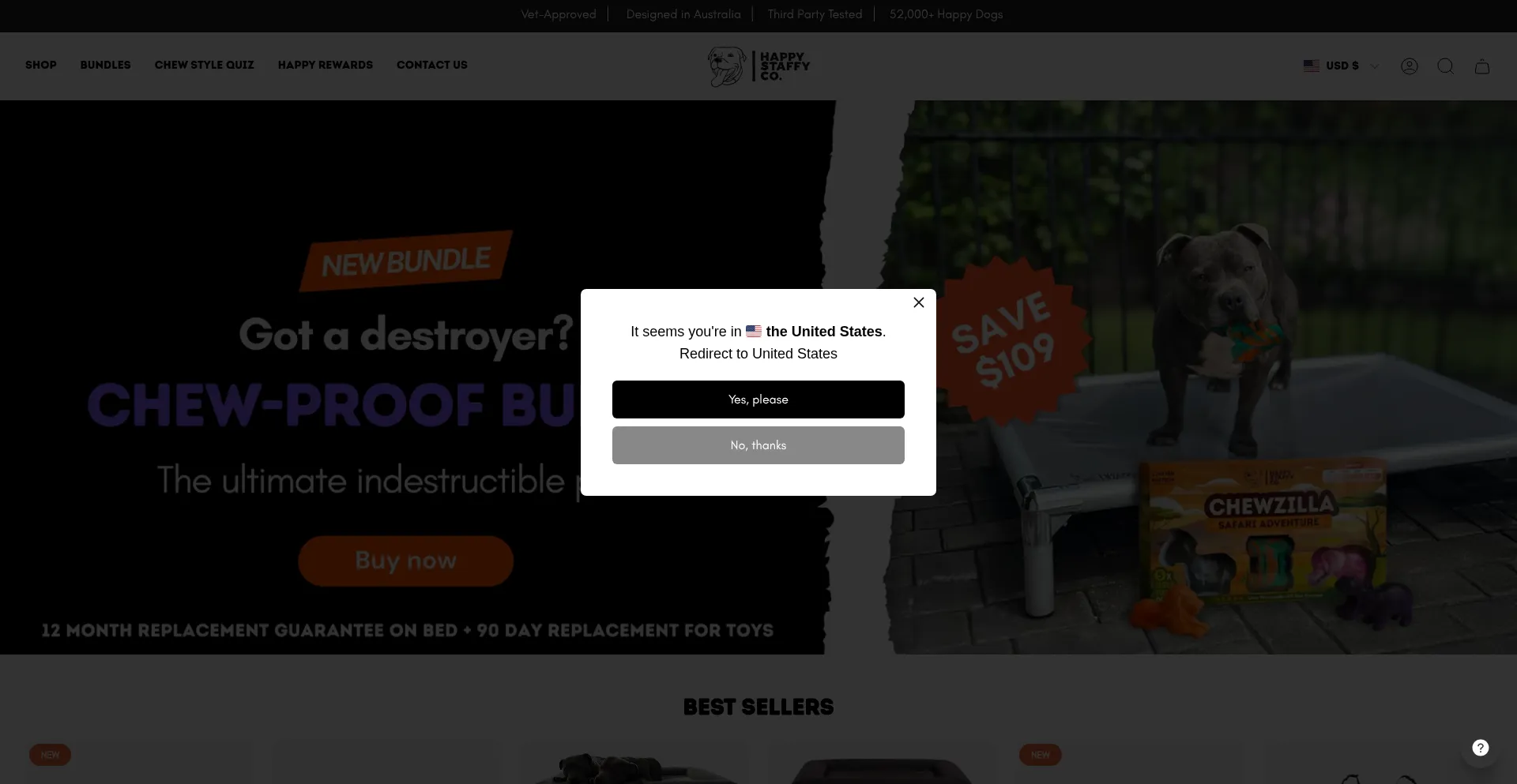 Website screenshot of Happystaffyco.com