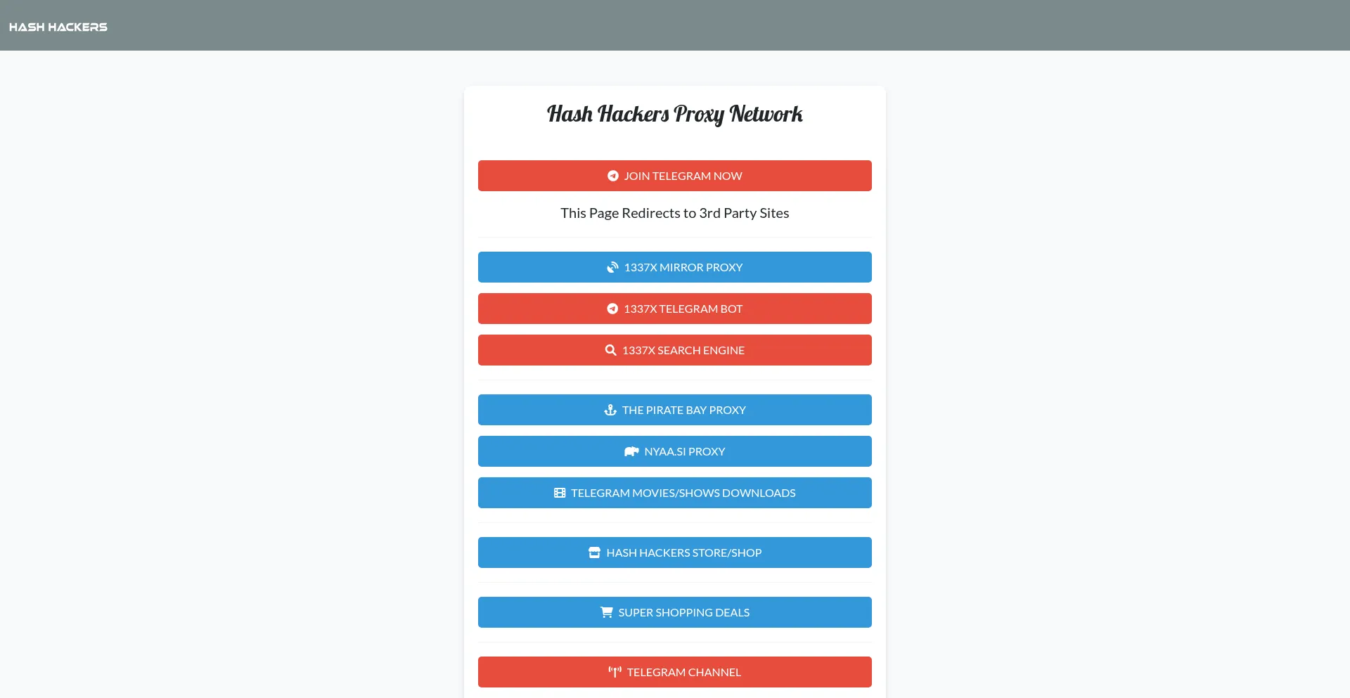 Website screenshot of Hashhackers.com