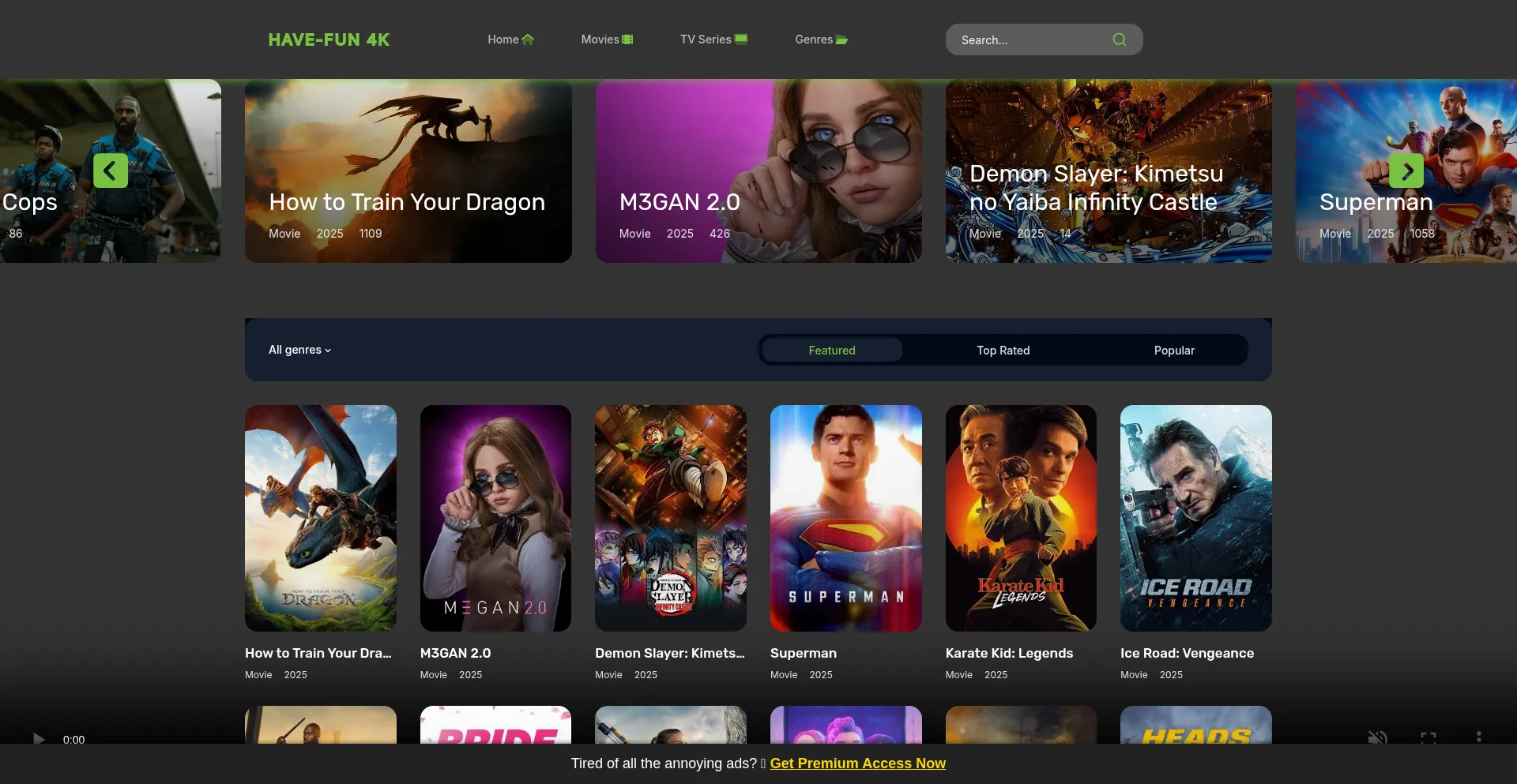 Website screenshot of Havefun4k.com