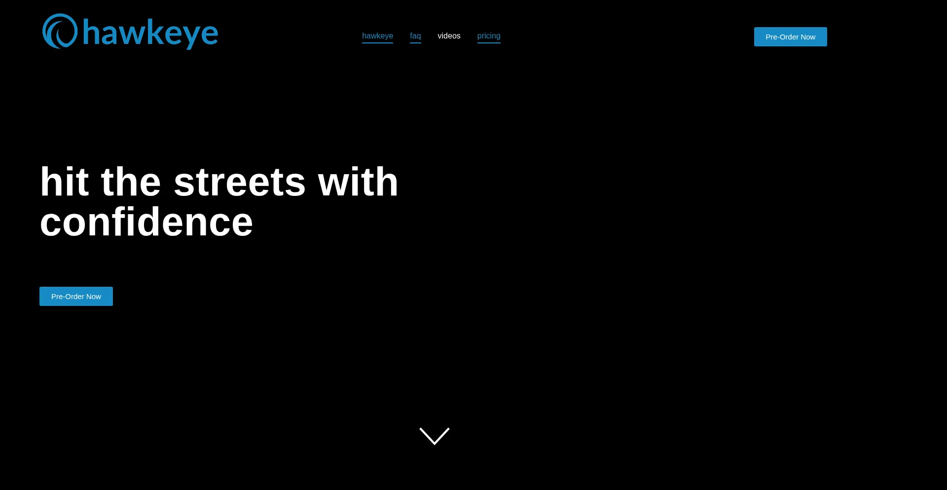 Website screenshot of Hawkeye.bike