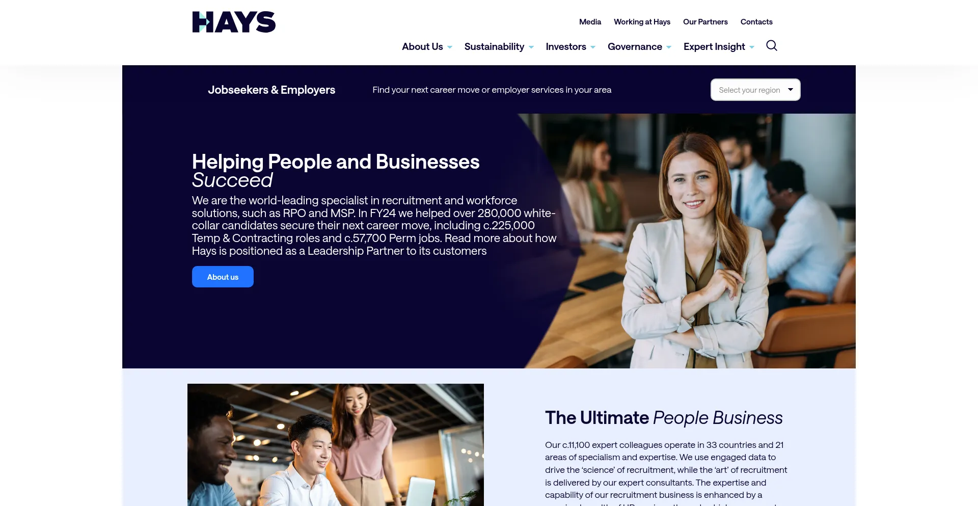 Website screenshot of Haysplc.com
