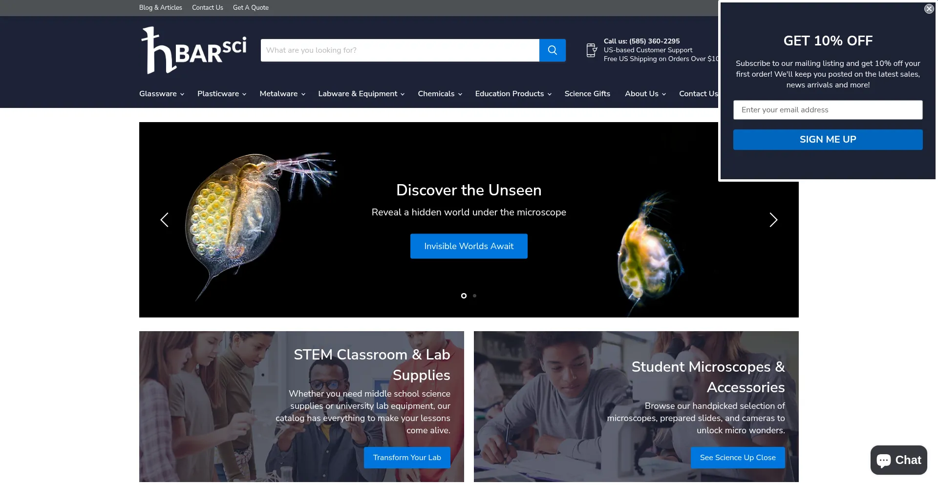 Website screenshot of Hbarsci.com