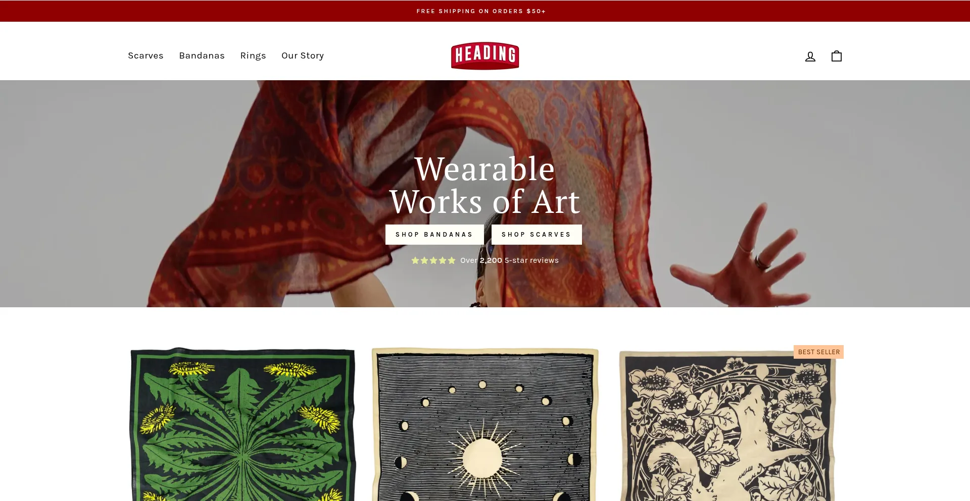 Website screenshot of Headingprints.com