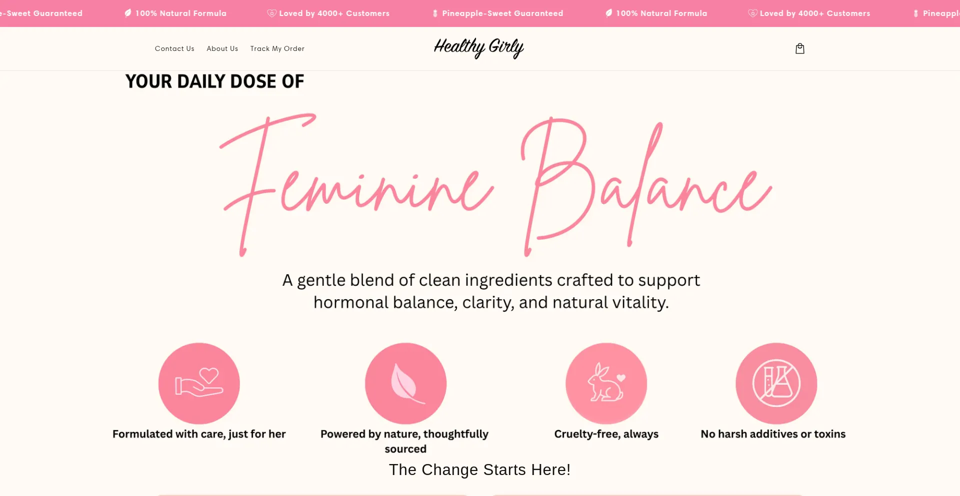 Website screenshot of Healthygirly.com