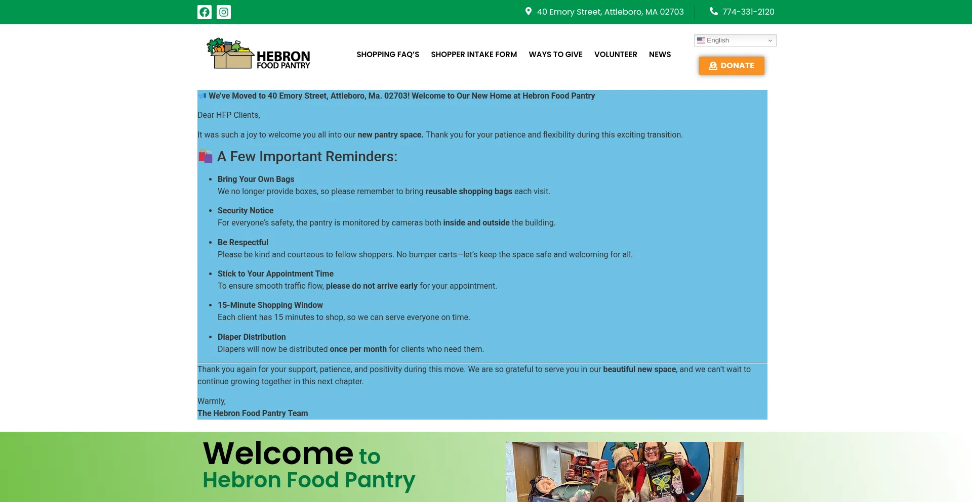 Hebronfoodpantry.org é Seguro e Confiável?