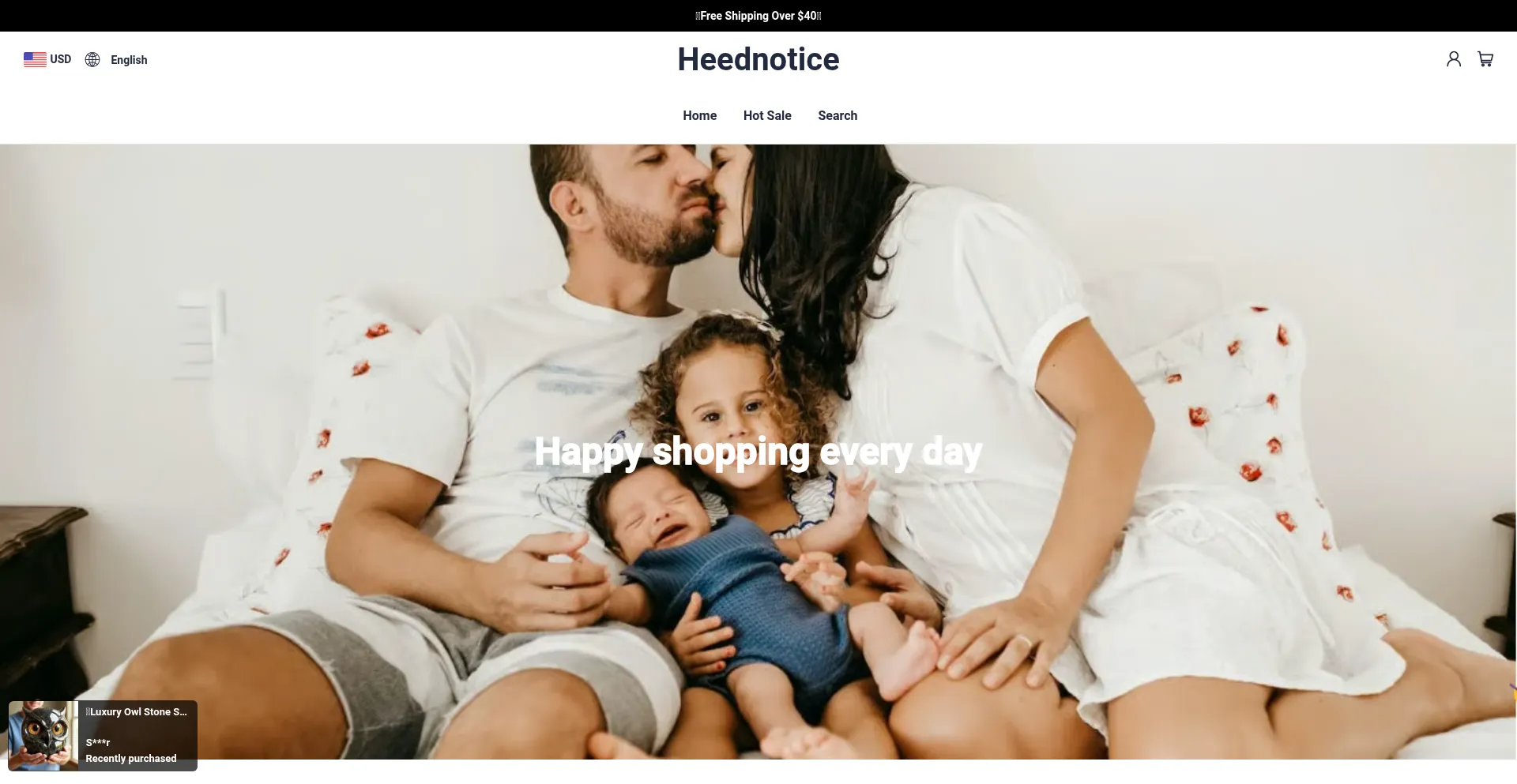 Website screenshot of Heednotice.com