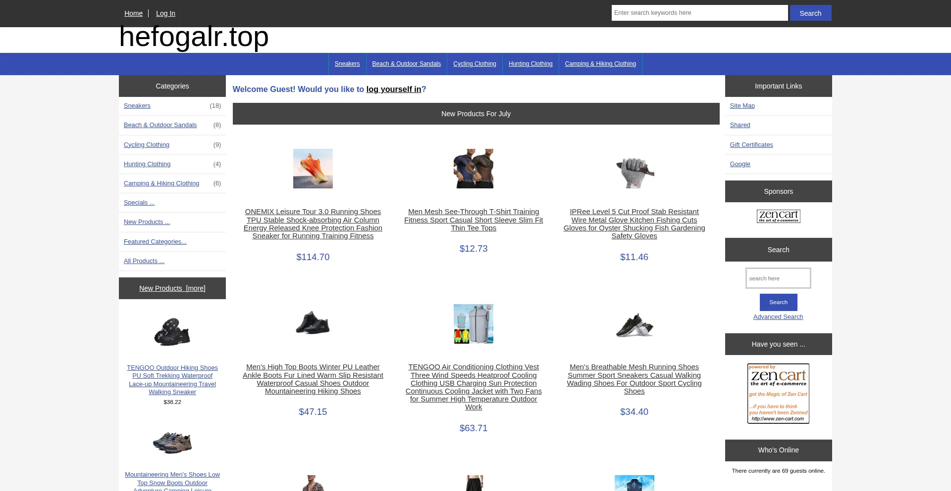 Website screenshot of Hefogalr.top