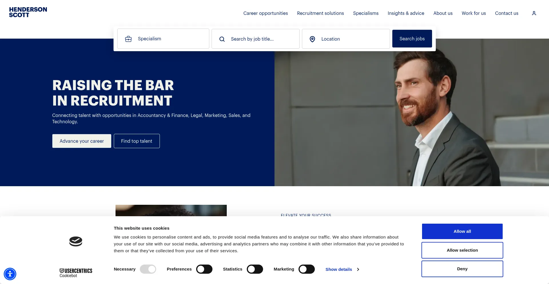 Website screenshot of Hendersonscott.co.uk