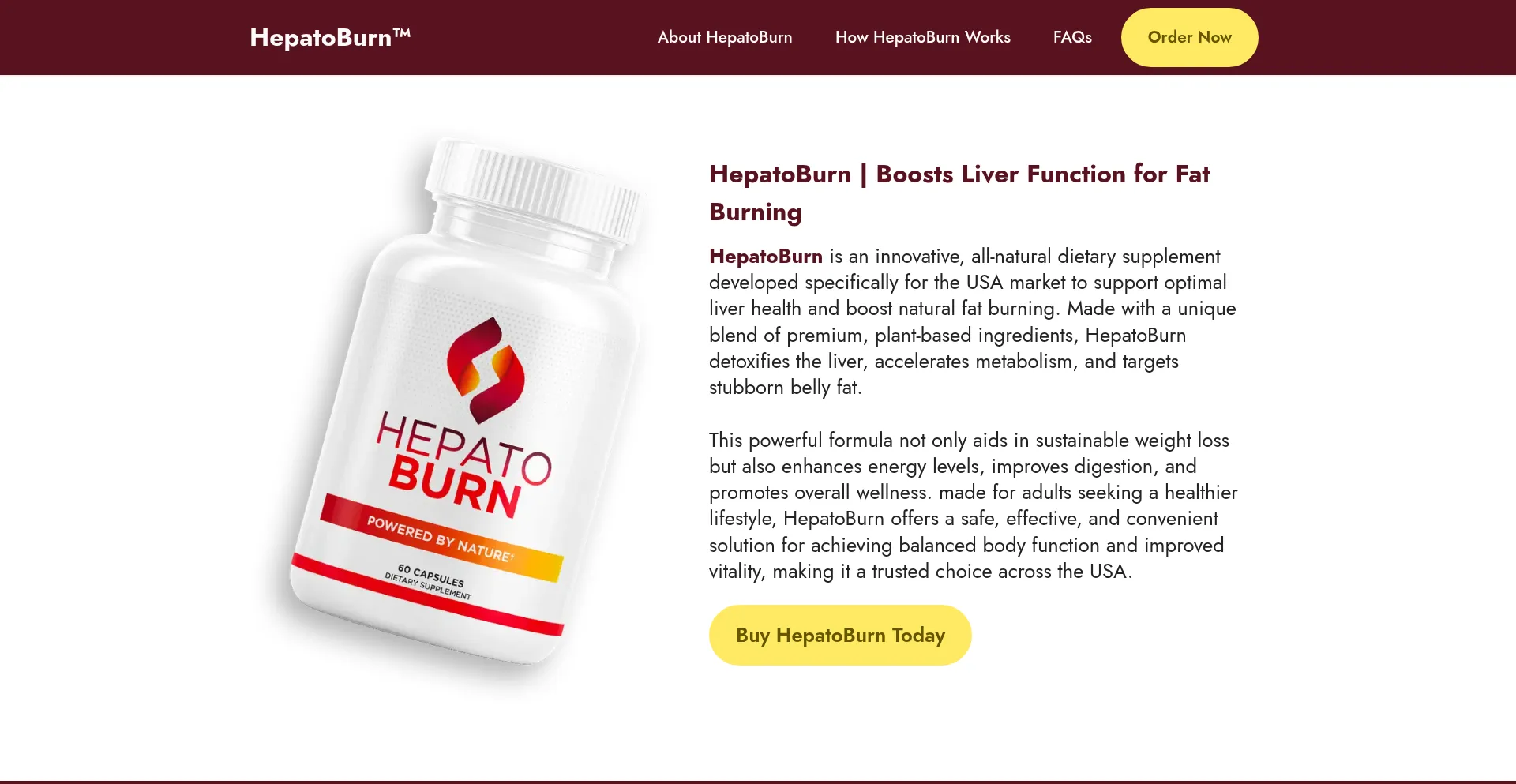 Website screenshot of Hepatoburn.pro